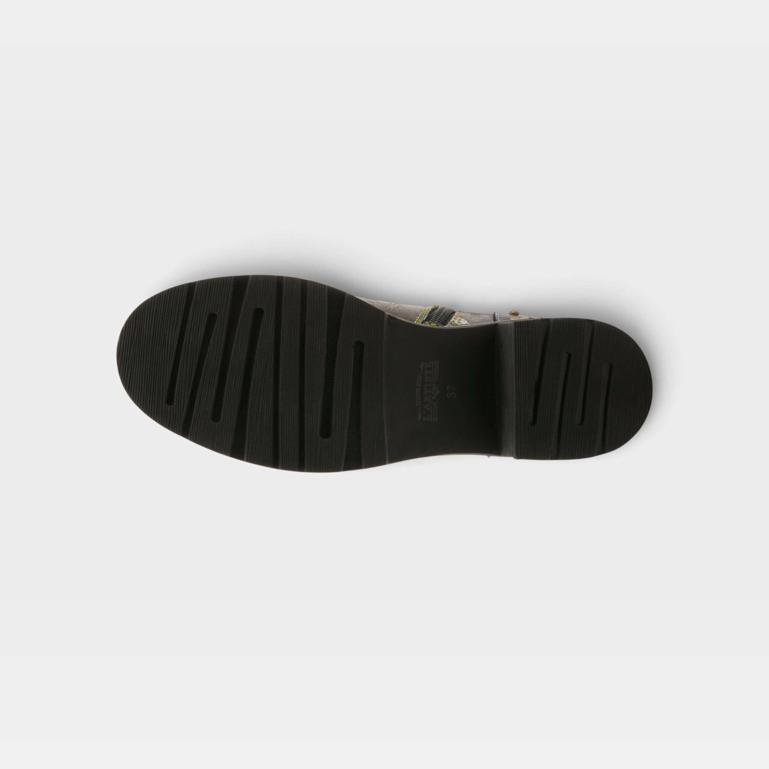 L'Artiste Branchout boots in Black Multi, outsole view