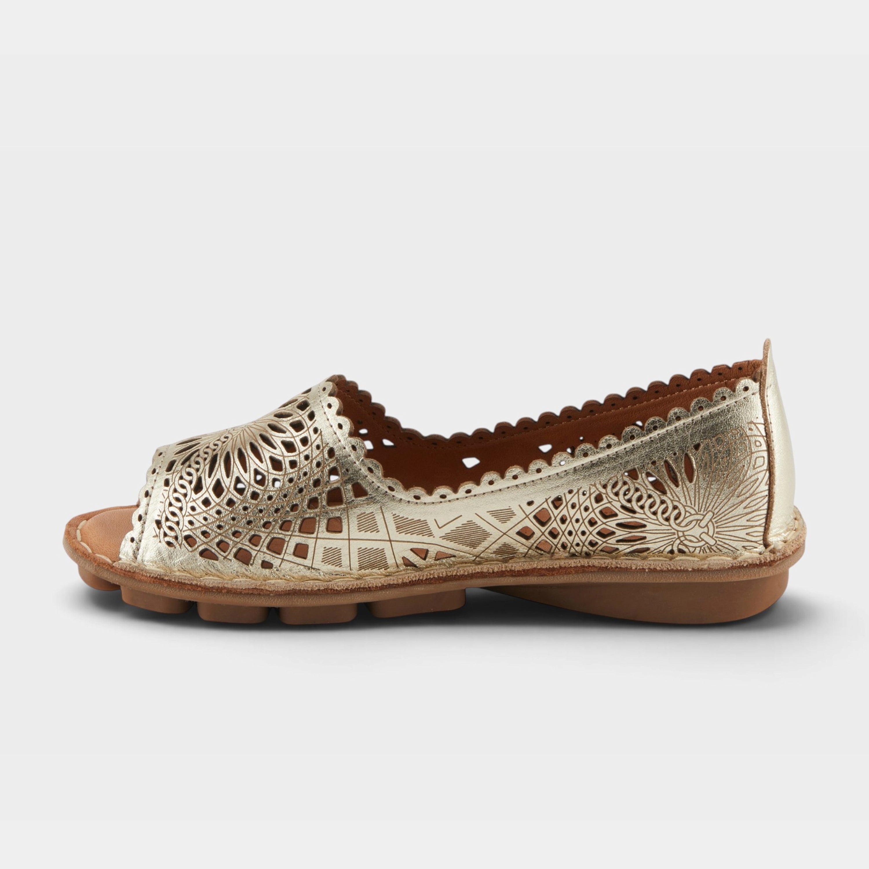 Spring Step Brandal Gold Slip-on Shoe