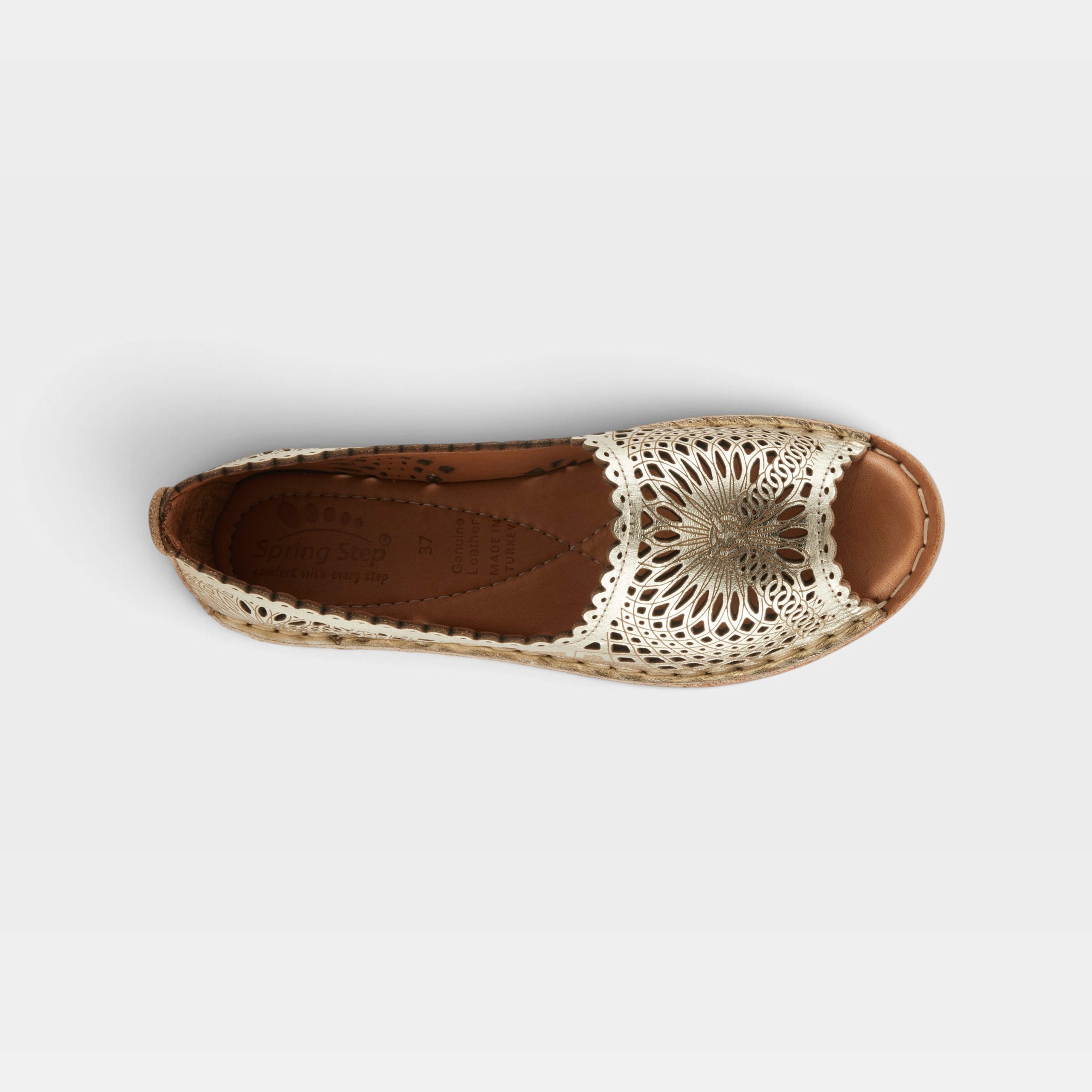Spring Step Brandal Gold Slip-on Shoe