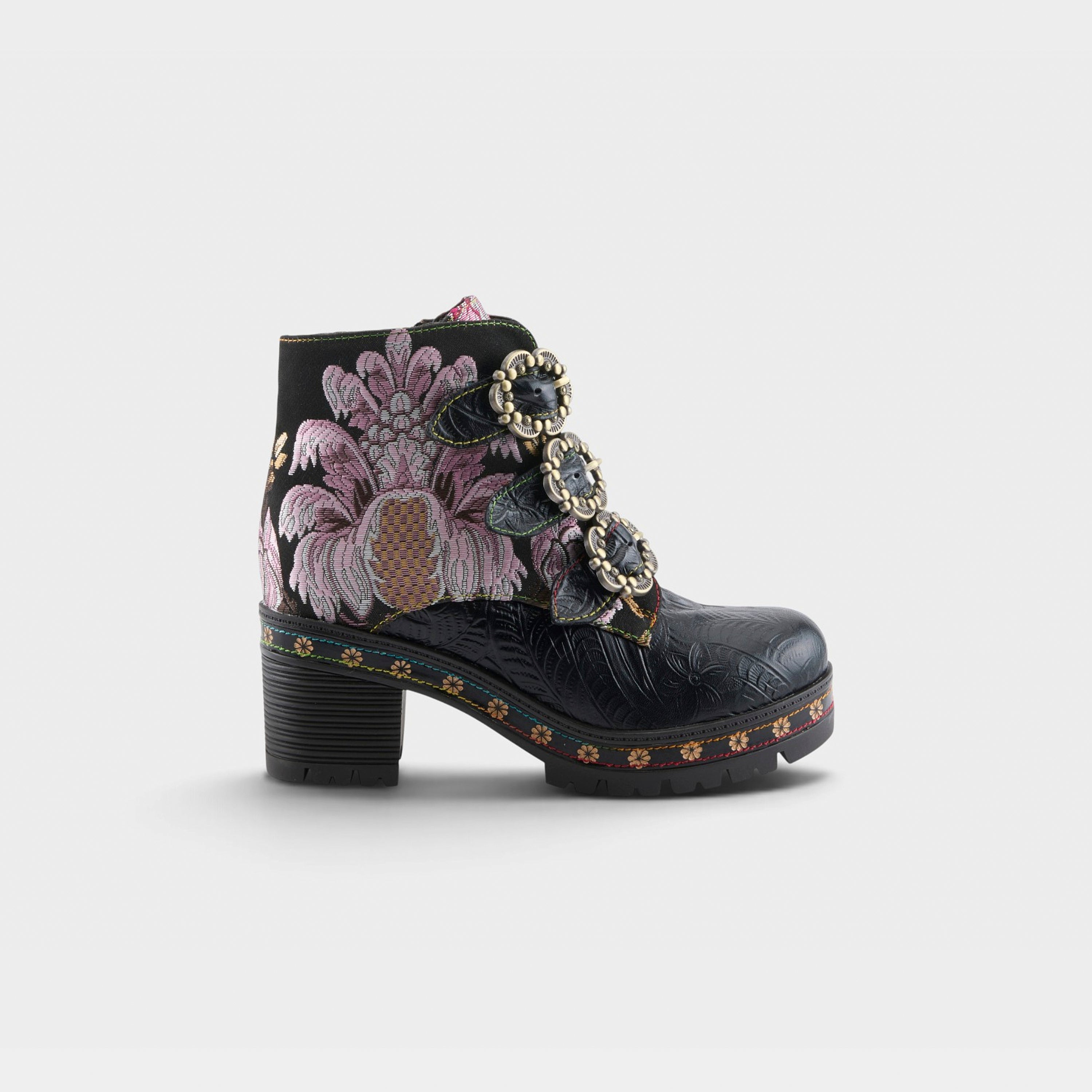 L'Artiste Brazza boots in Black Multi, hero view