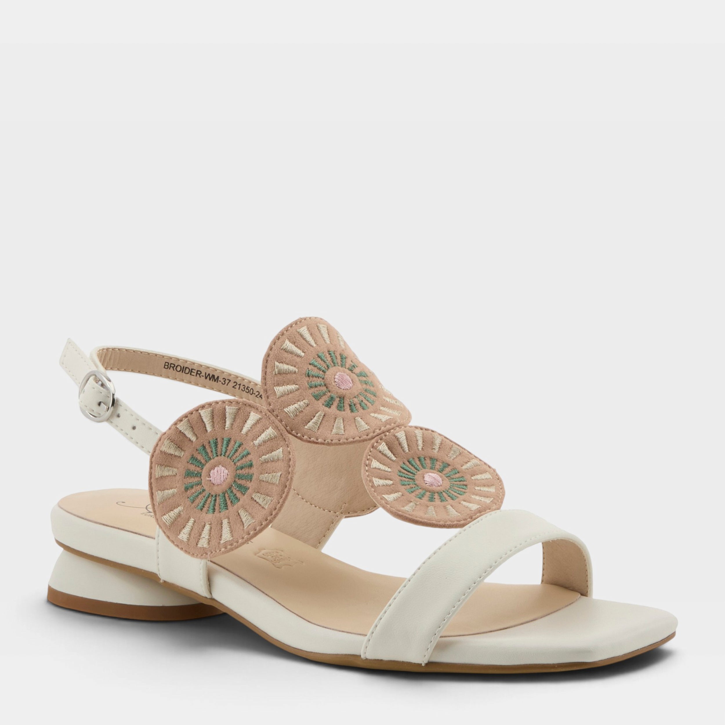 Azura Broider White Multi Sandal