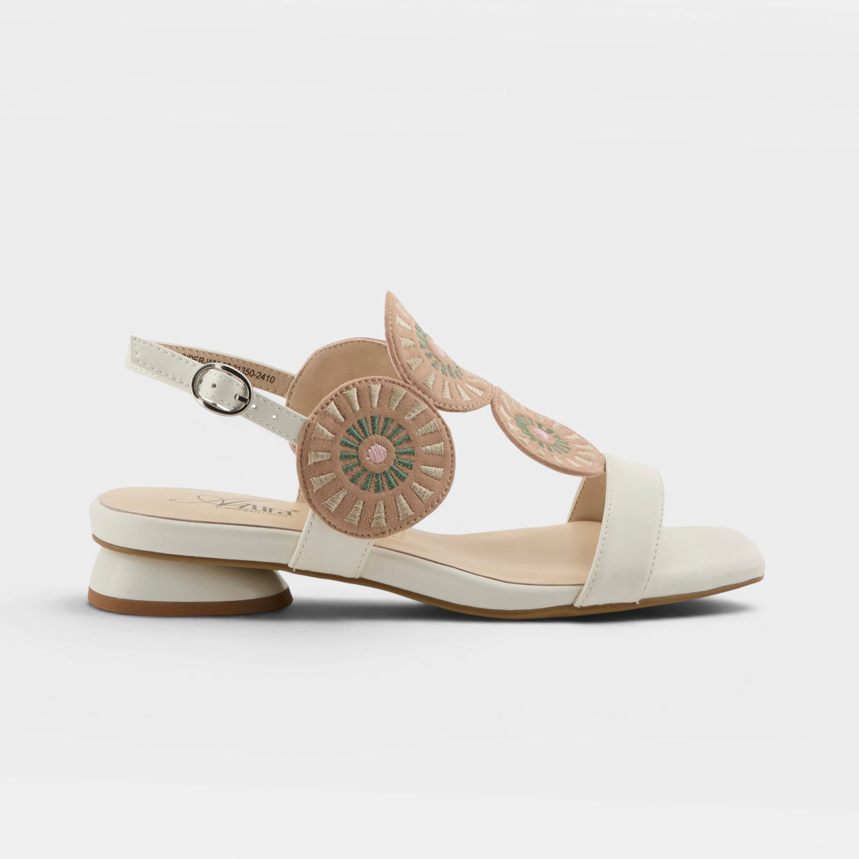 Azura Broider White Multi Sandal