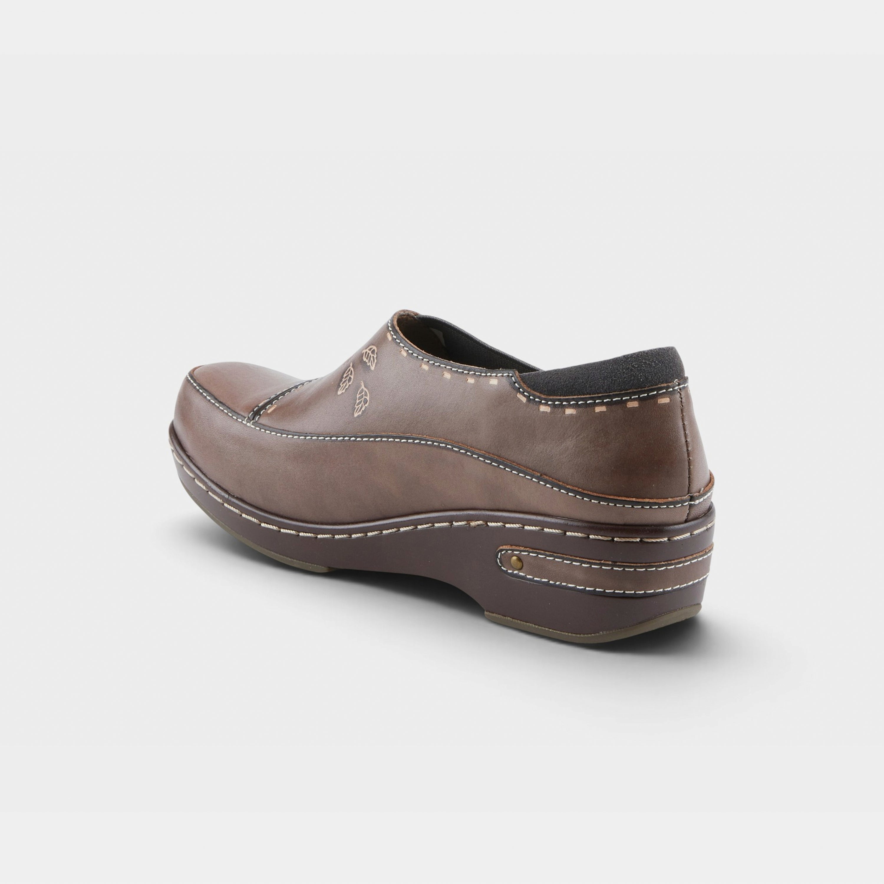 L'Artiste Burbank clogs in Grey, alternate angle view