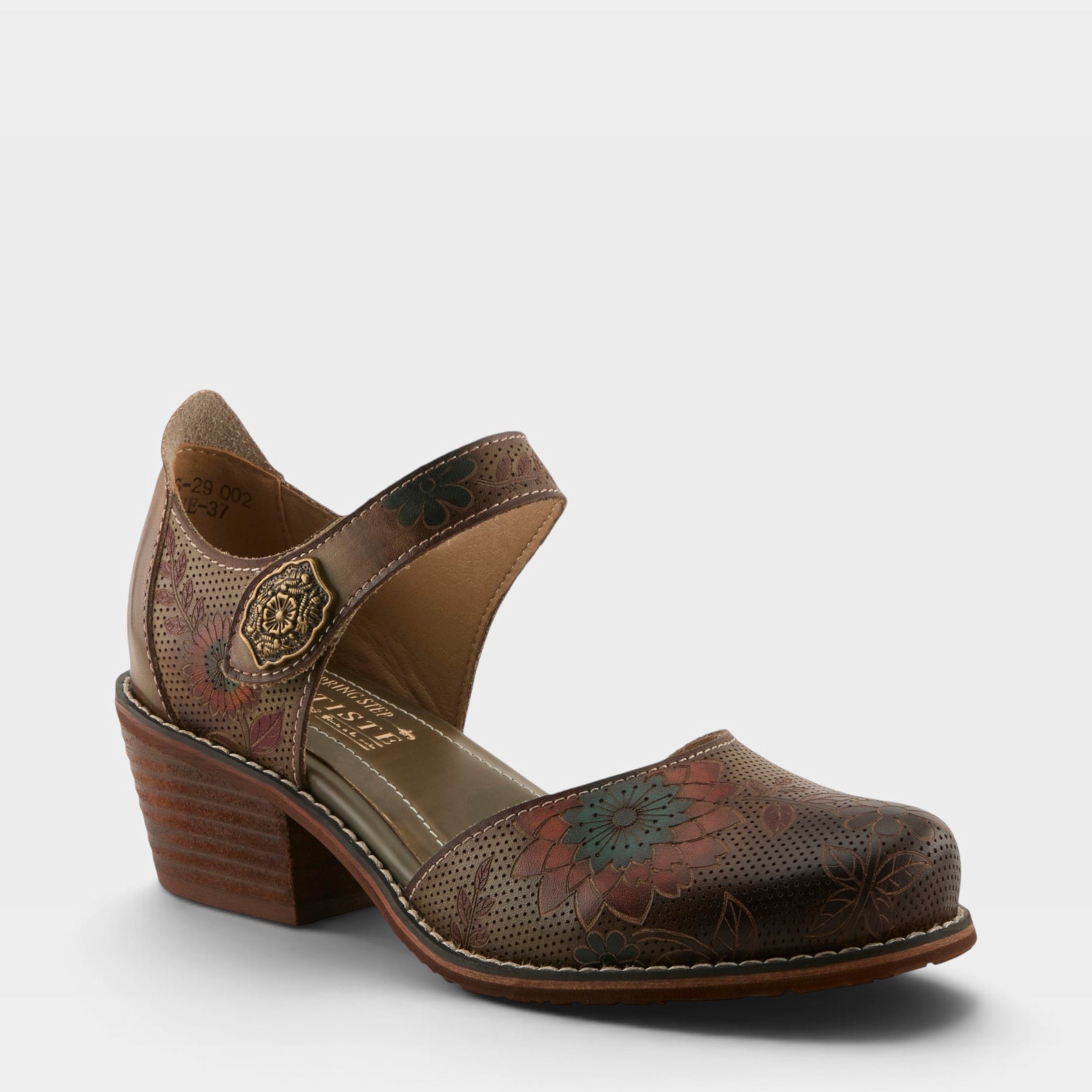 L'Artiste CABRACHO SHOES in OLIVE MULTI, front view