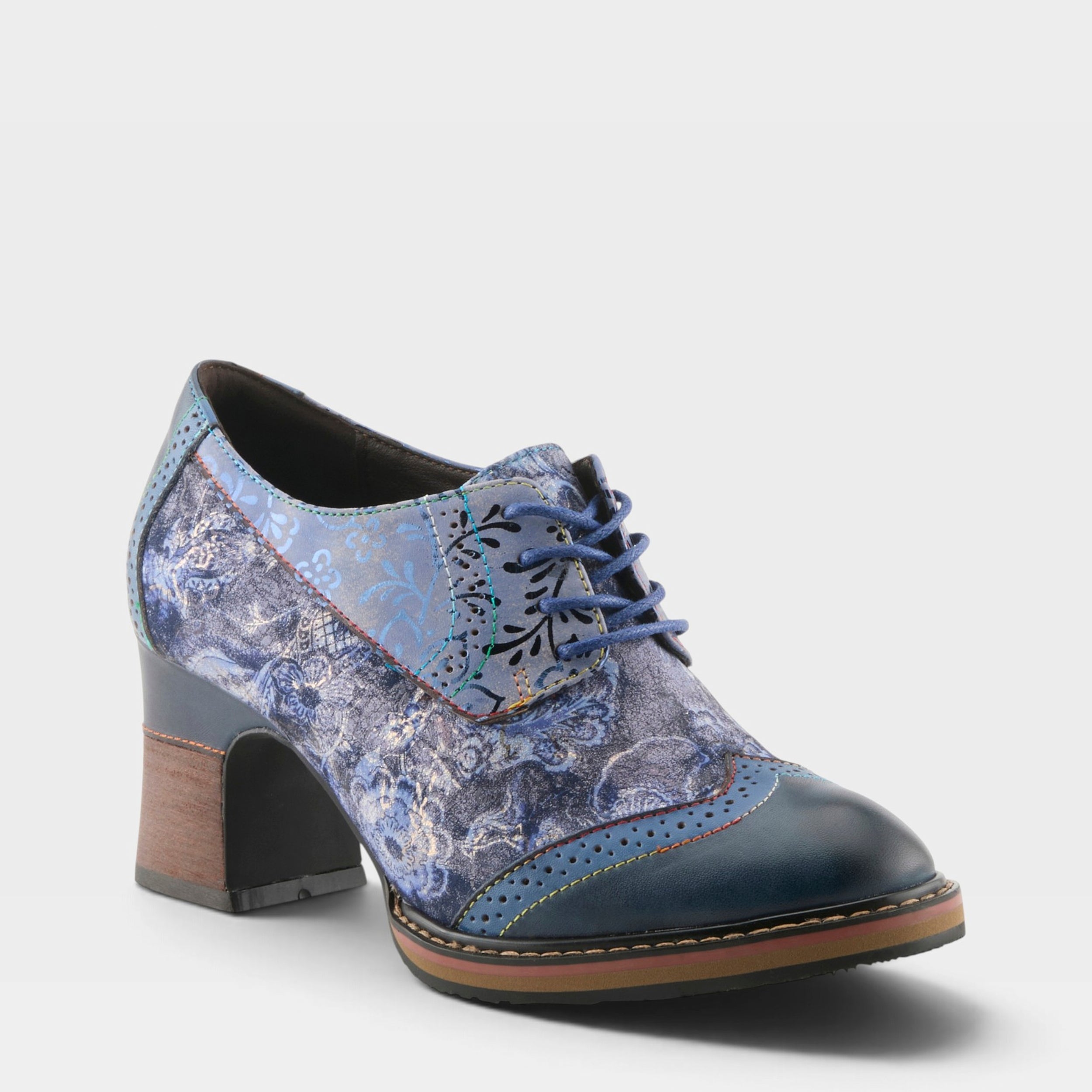 L'Artiste CADEN SHOES in NAVY MULTI, front view