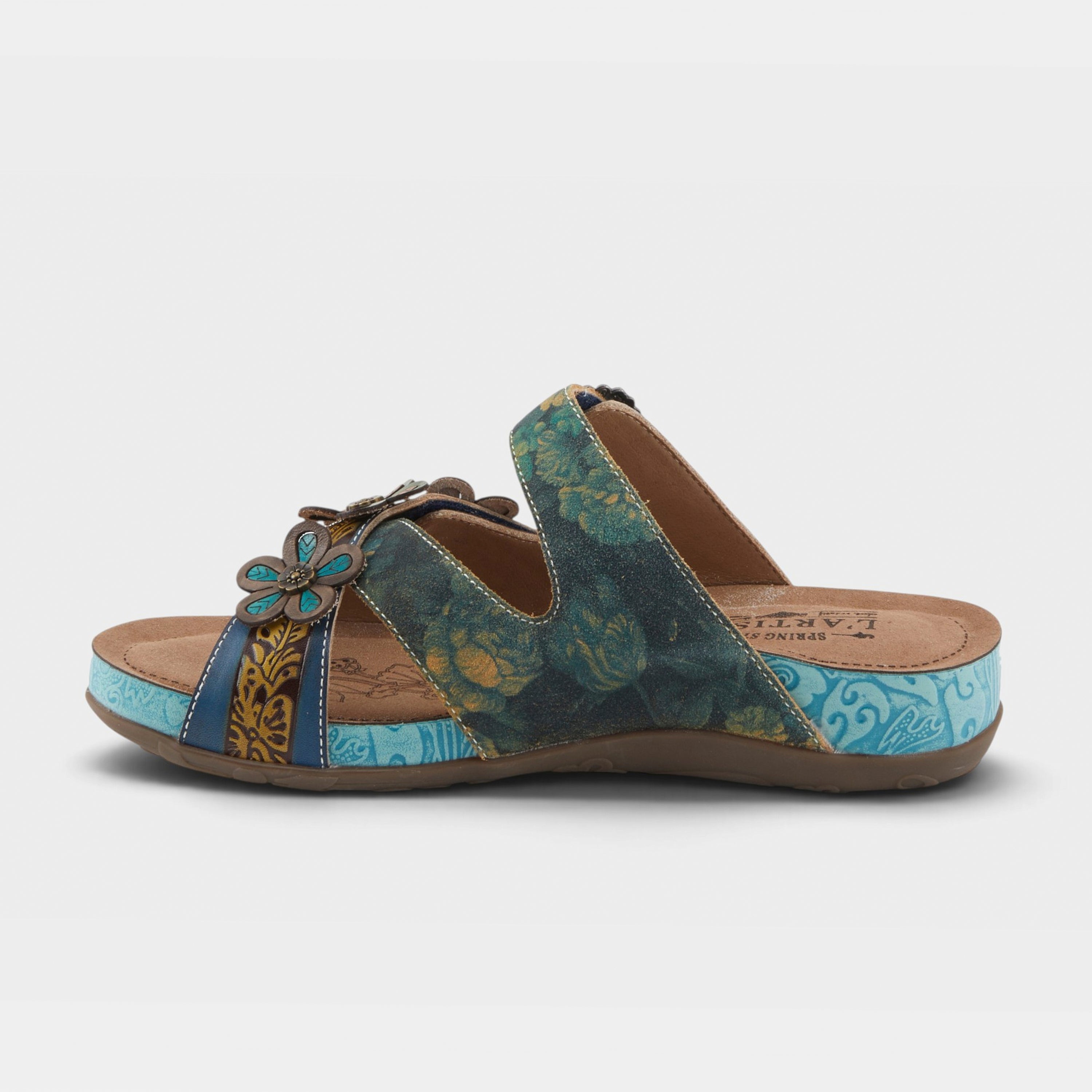 L'Artiste Caelana sandals in Blue Multi, side view