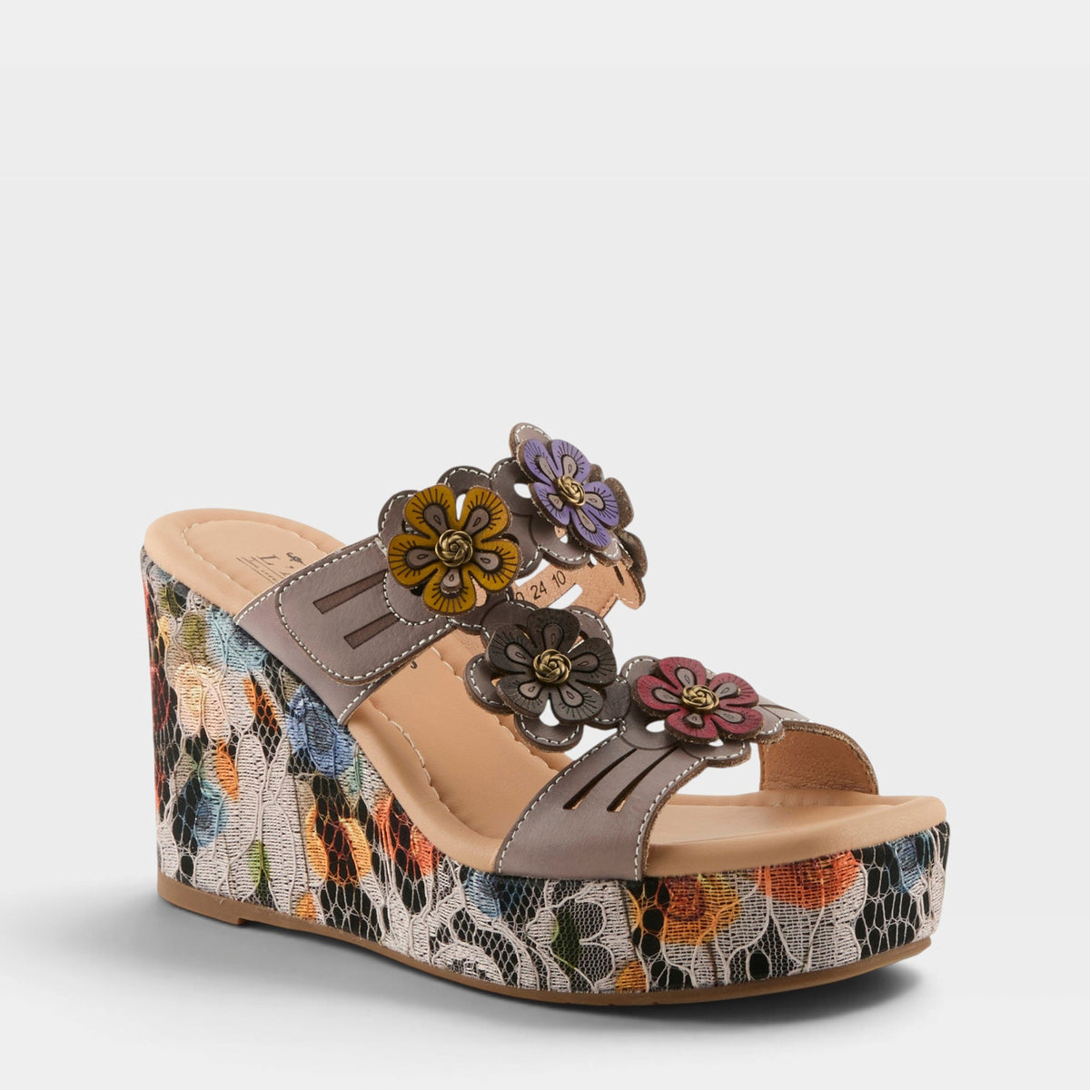 L'Artiste CAPRICE SANDALS in GREY, front view