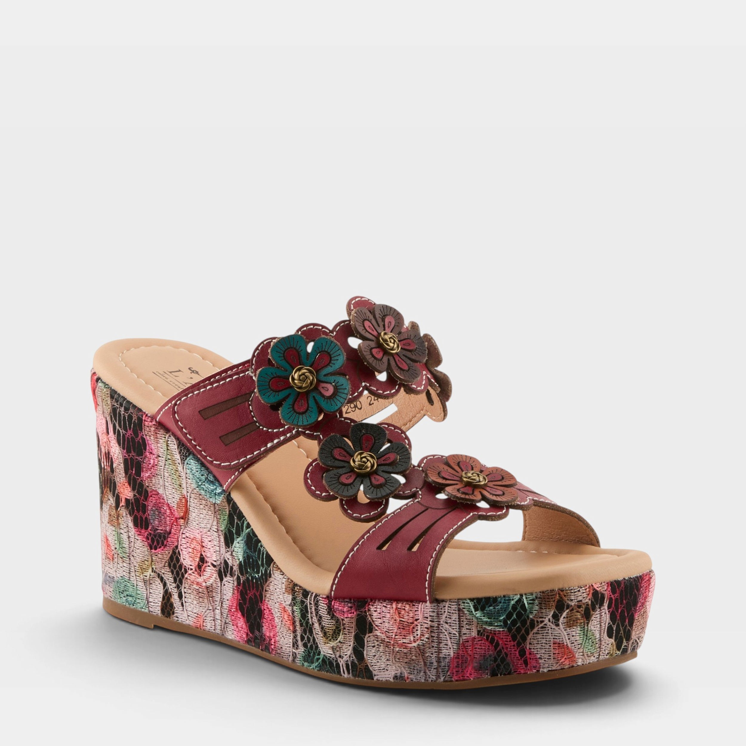 L'Artiste CAPRICE SANDALS in RED, front view