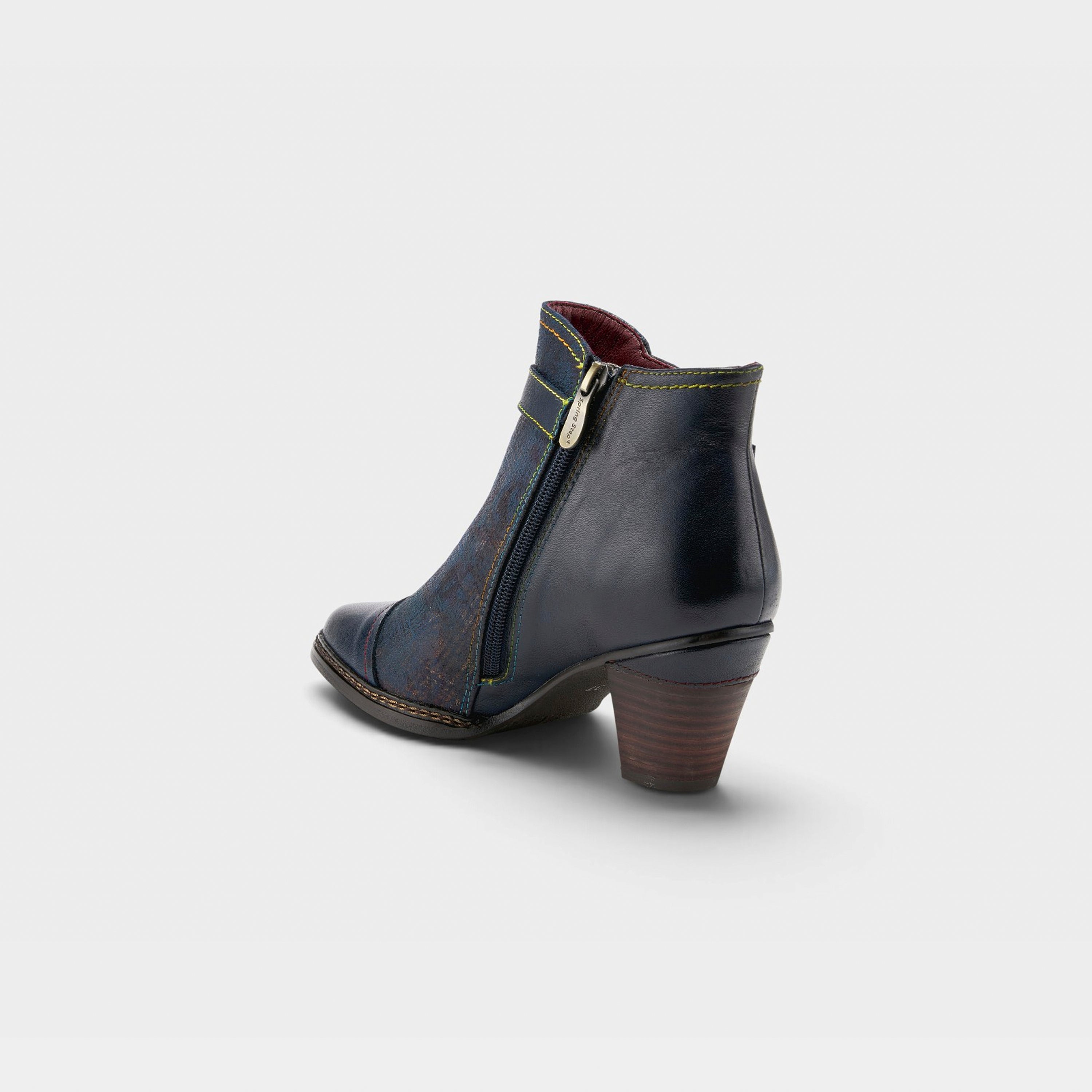 L'Artiste Captivate booties in Navy Multi, alternate angle view
