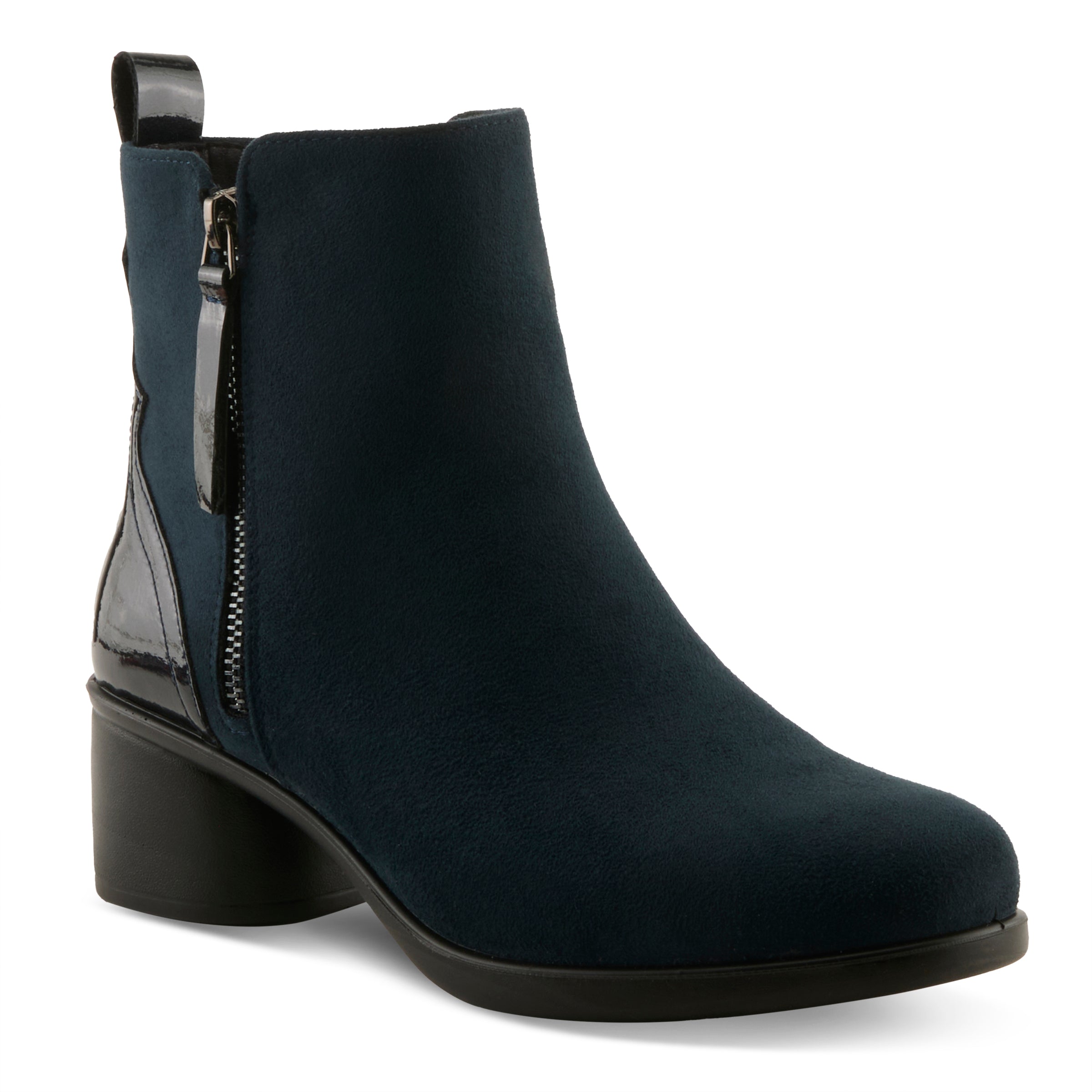 NAVY FAUX SUEDE