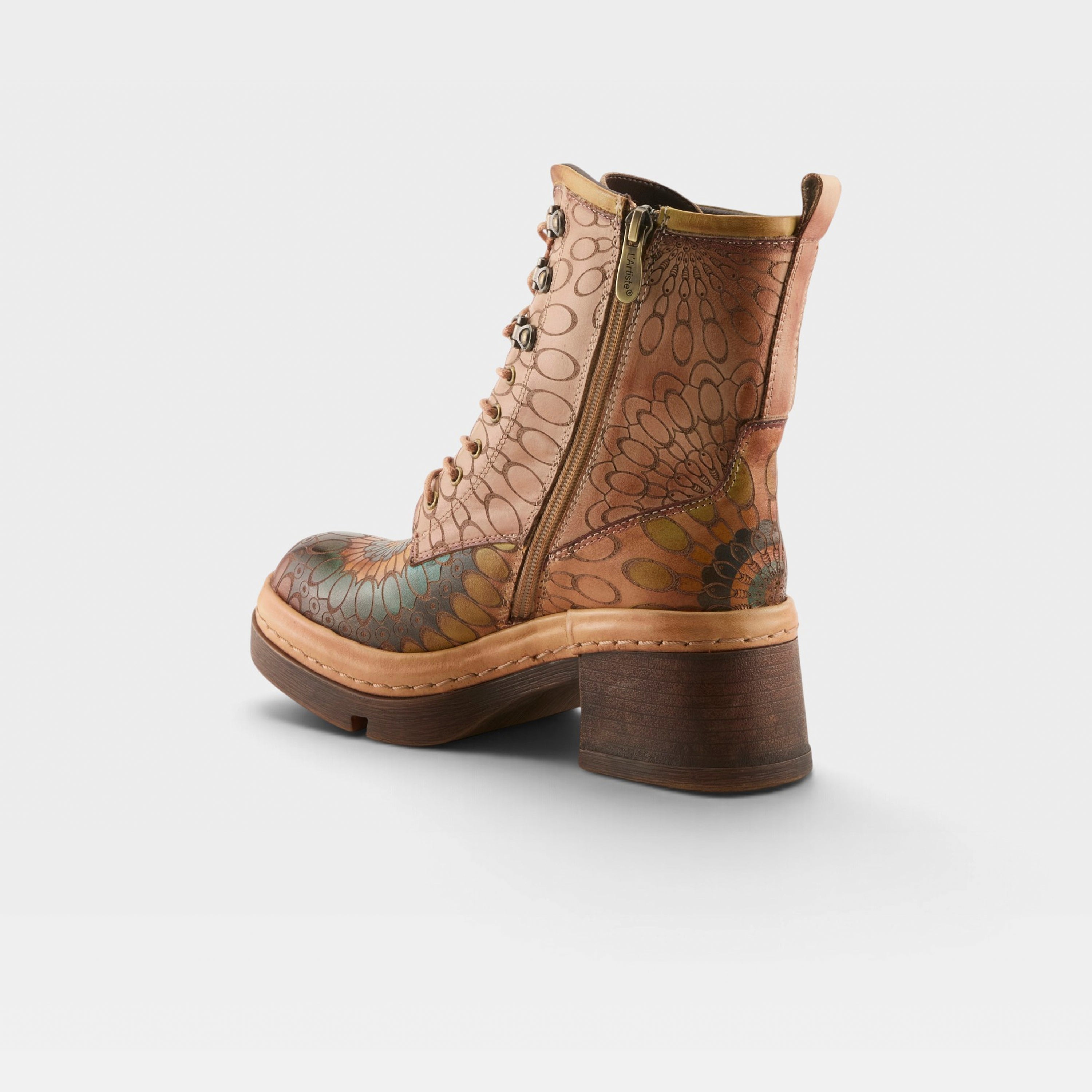 L'Artiste Carnivale boots in Beige Multi, alternate angle view