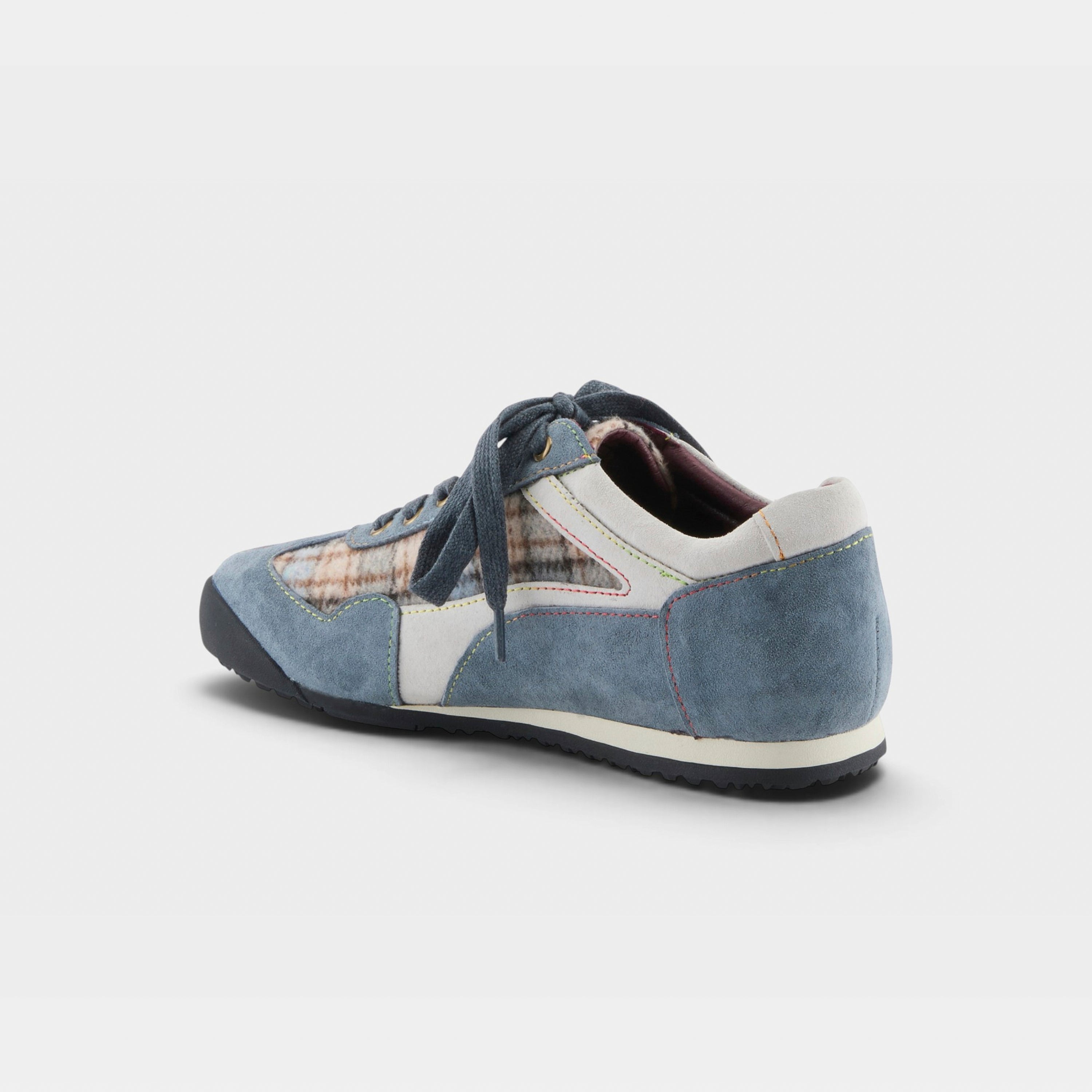 L'Artiste Carpediem sneakers in Blue Multi Suede, alternate angle view