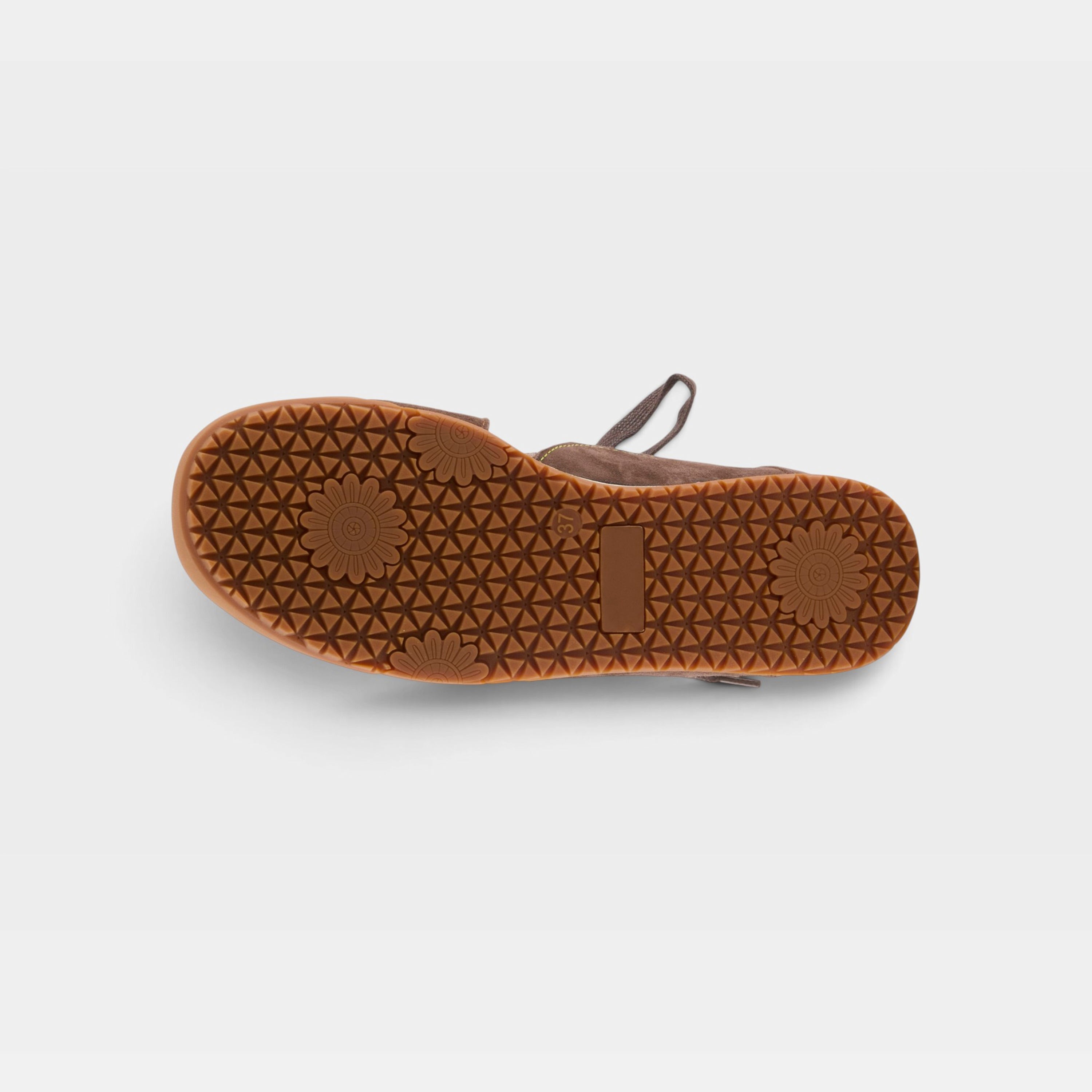 L'Artiste Carpediem sneakers in Brown Multi Suede, outsole view