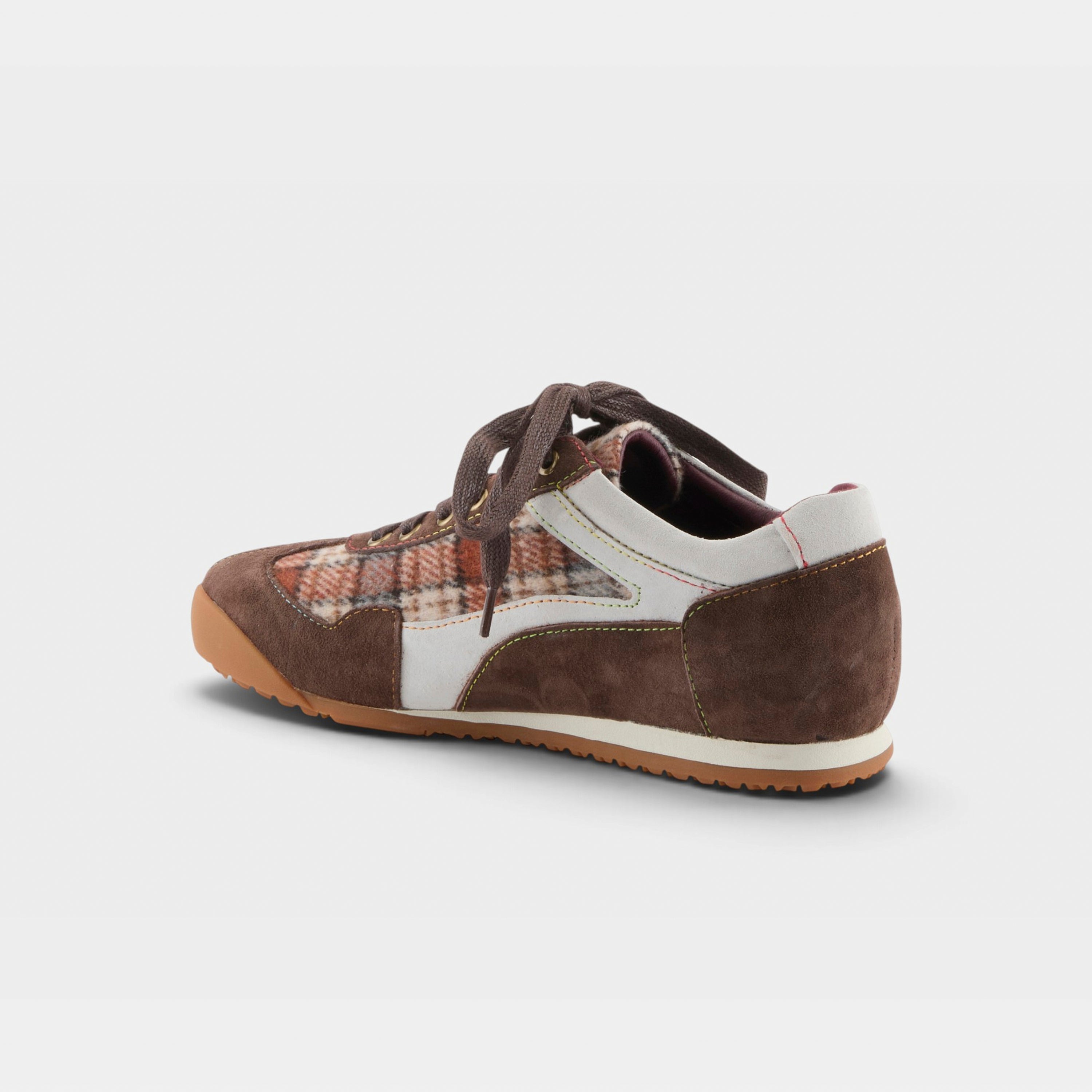 L'Artiste Carpediem sneakers in Brown Multi Suede, alternate angle view