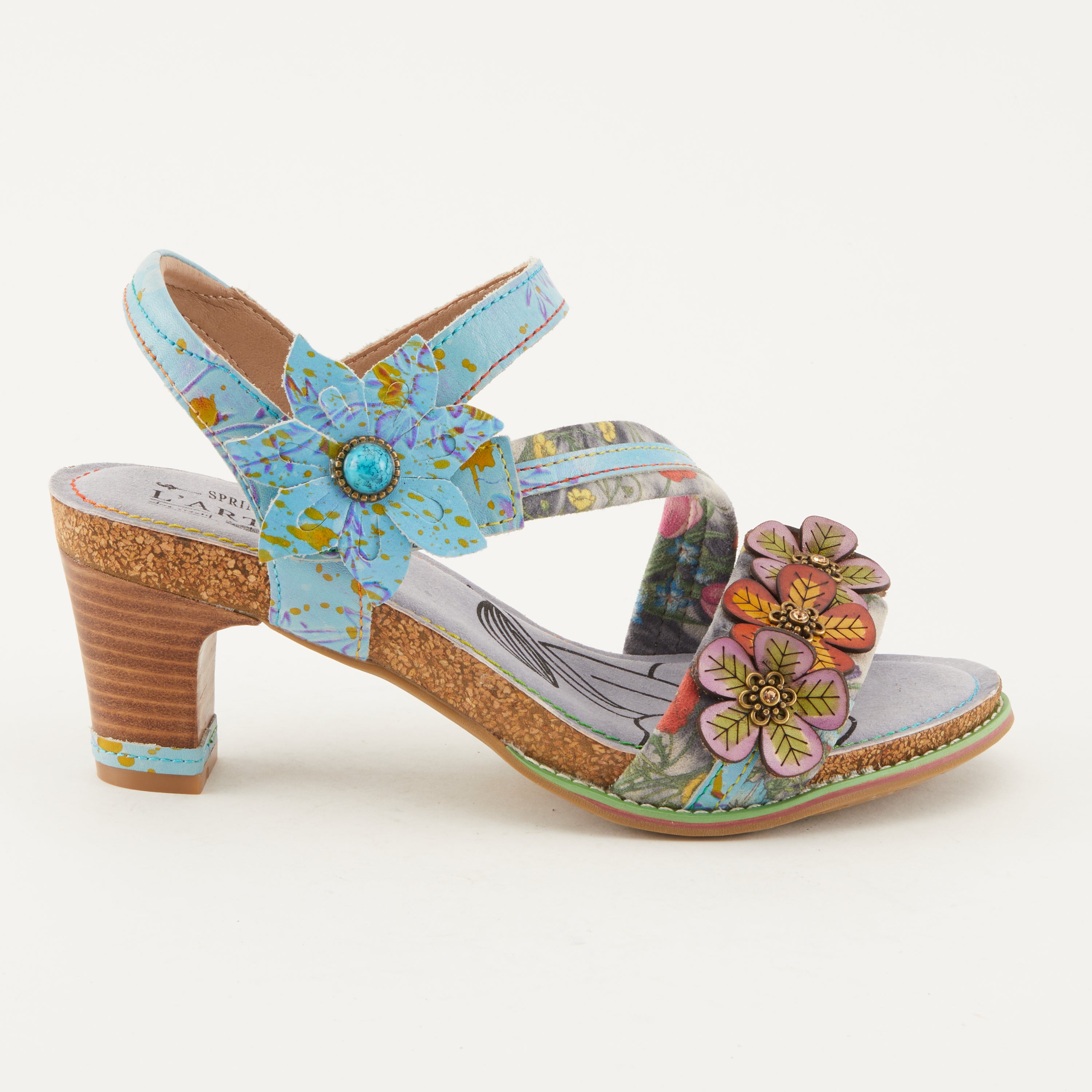L'Artiste L'ARTISTE CHAGELL SANDALS sandal in blue multi with handcrafted leather design