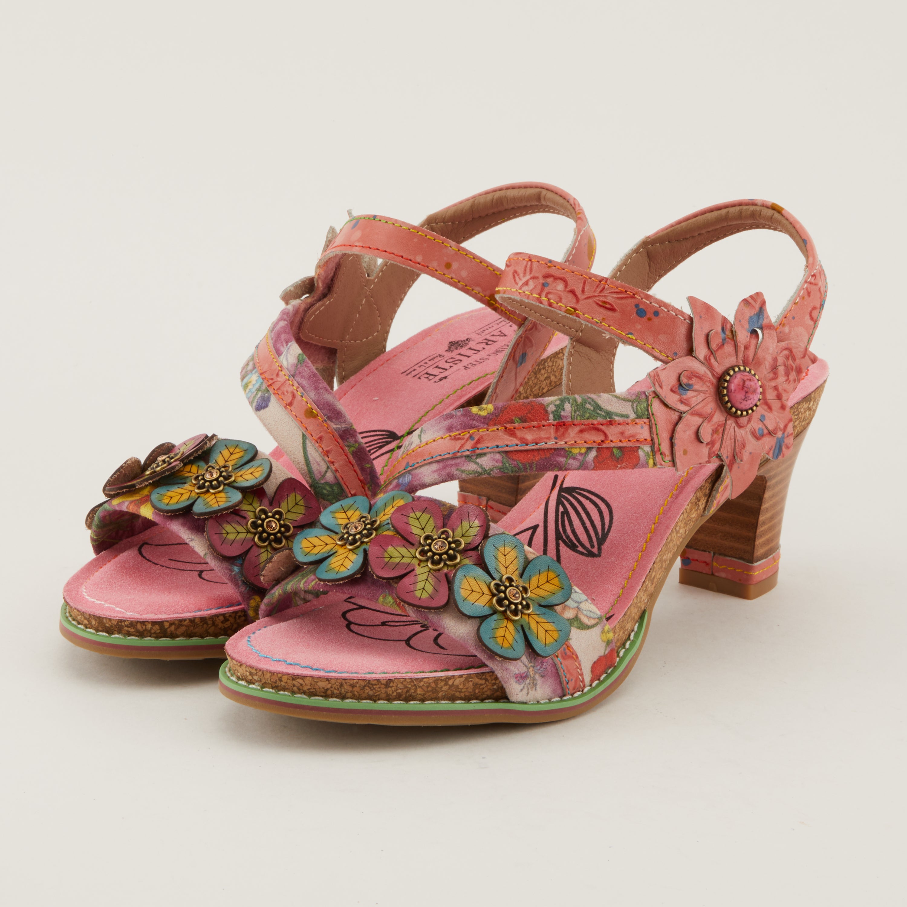 L'Artiste L'ARTISTE CHAGELL SANDALS sandal in blue multi with handcrafted leather design