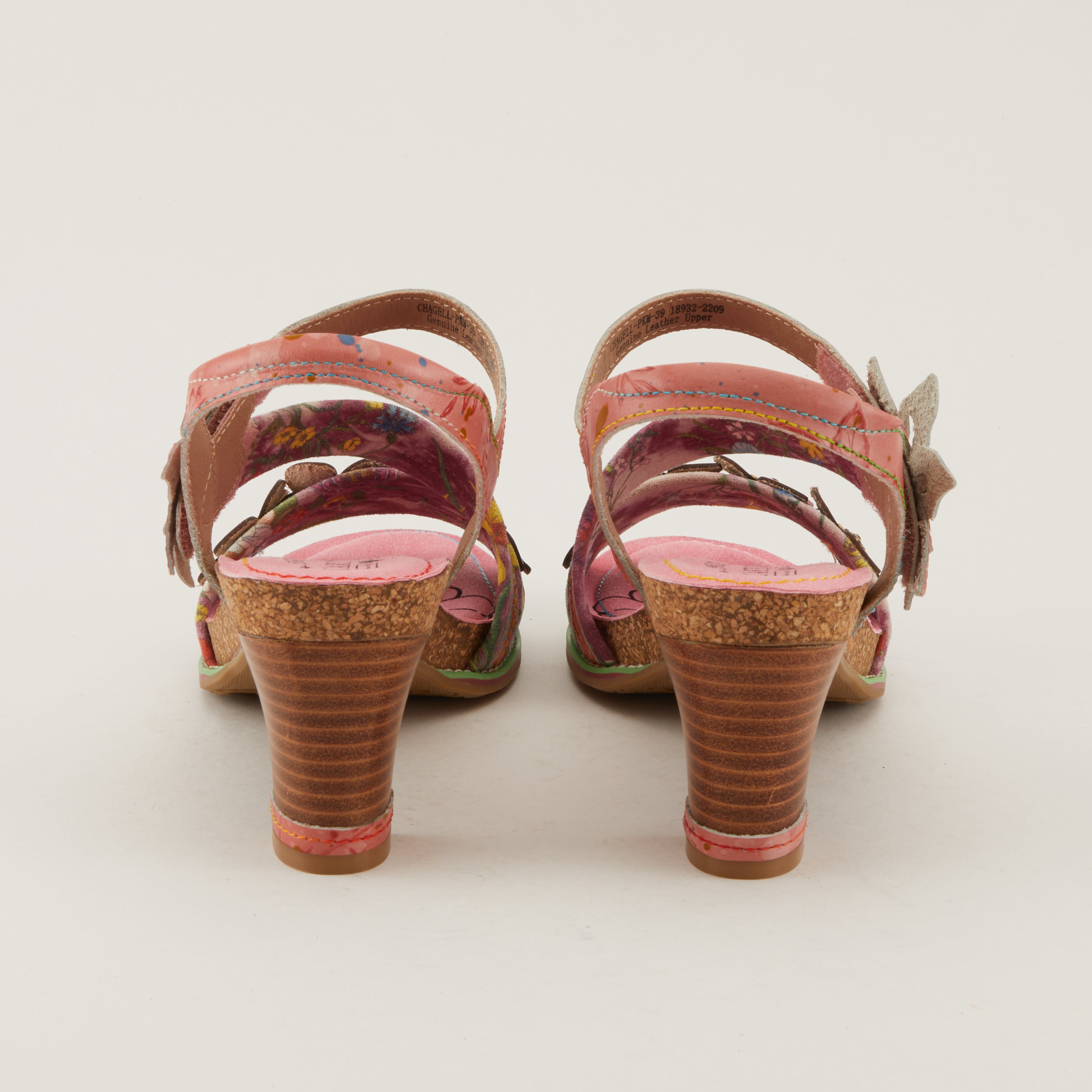 L'Artiste L'ARTISTE CHAGELL SANDALS sandal in pink multi with handcrafted leather design