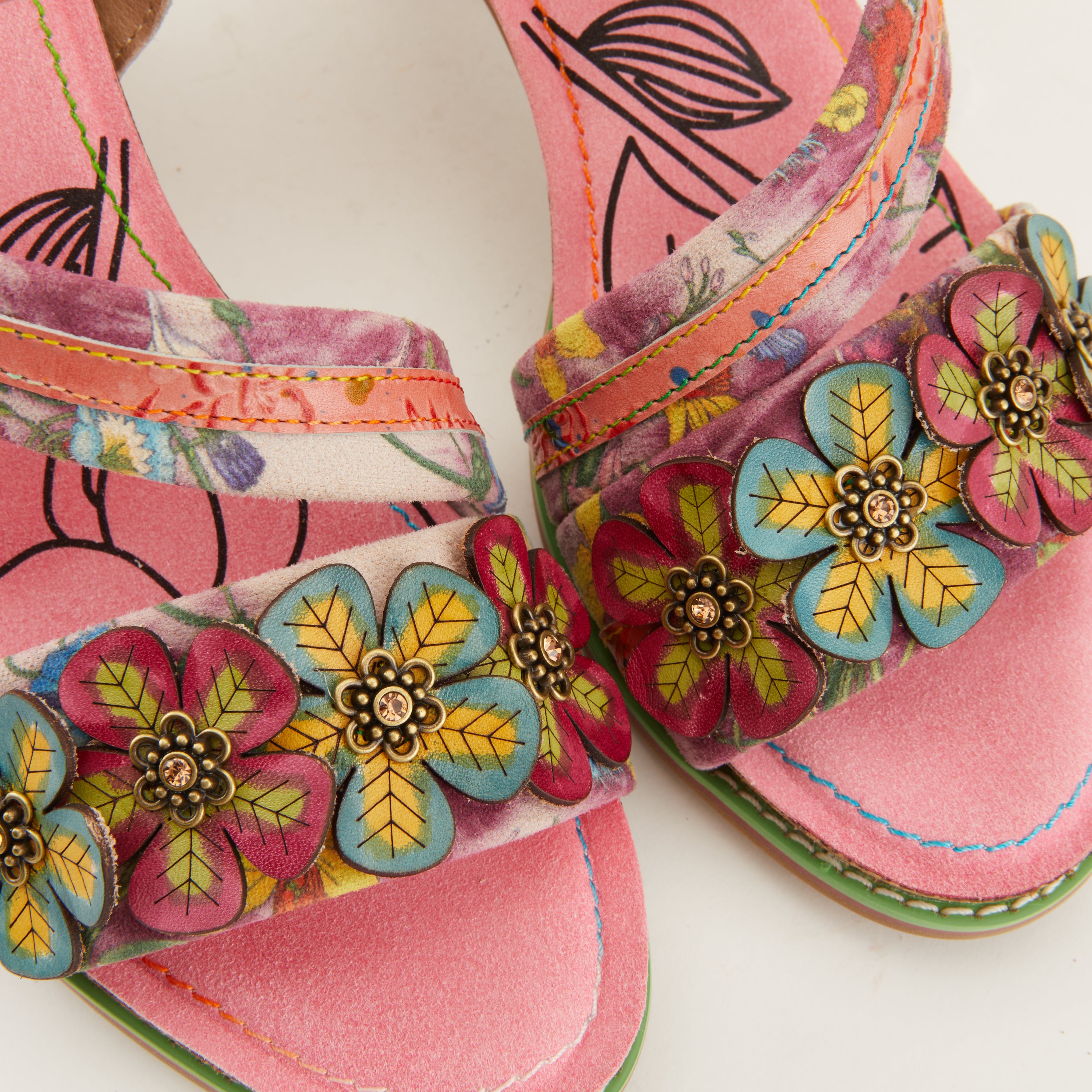 L'Artiste L'ARTISTE CHAGELL SANDALS sandal in blue multi with handcrafted leather design