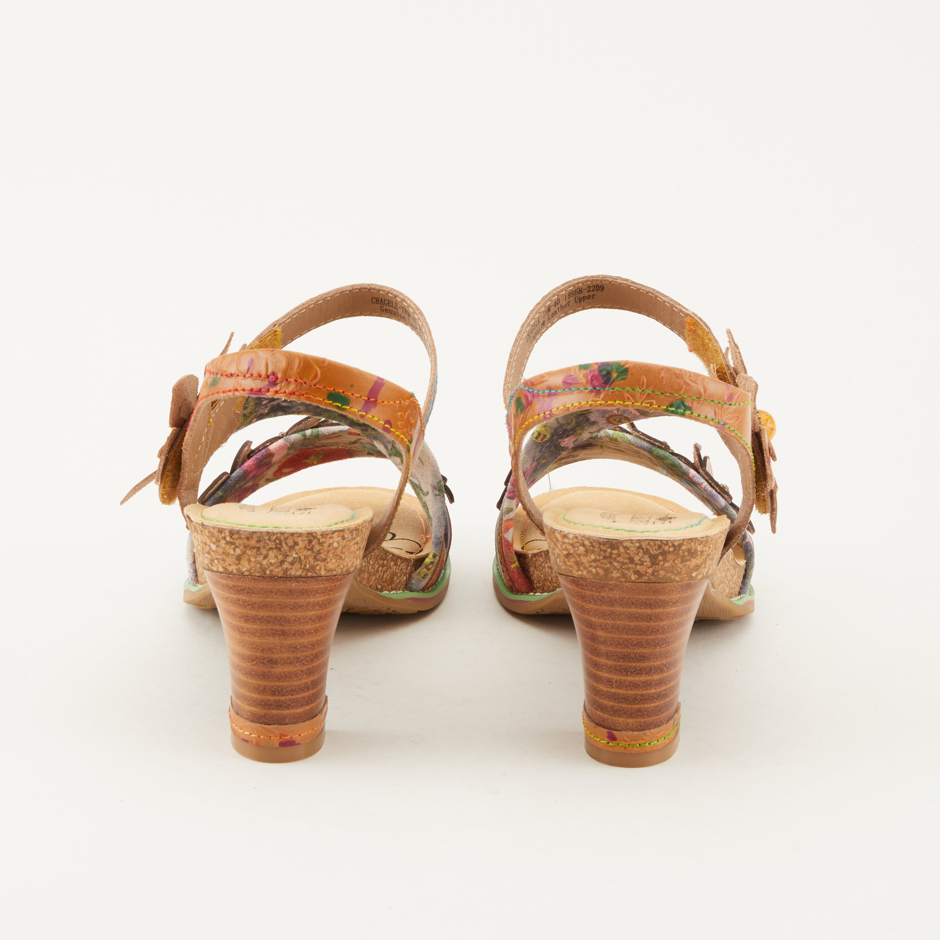 L'Artiste L'ARTISTE CHAGELL SANDALS sandal in pink multi with handcrafted leather design