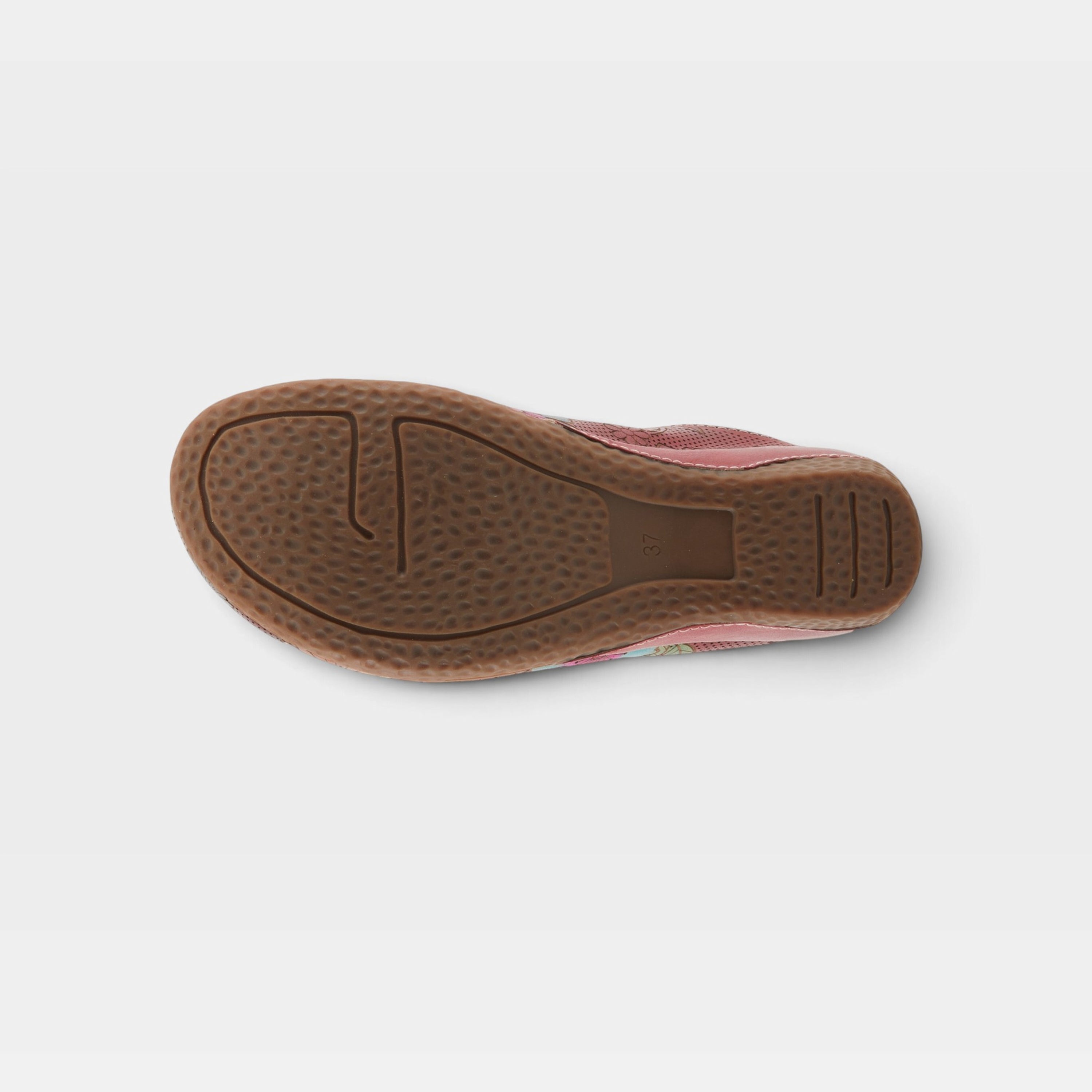 L'Artiste Chienti clogs in Red Multi, outsole view