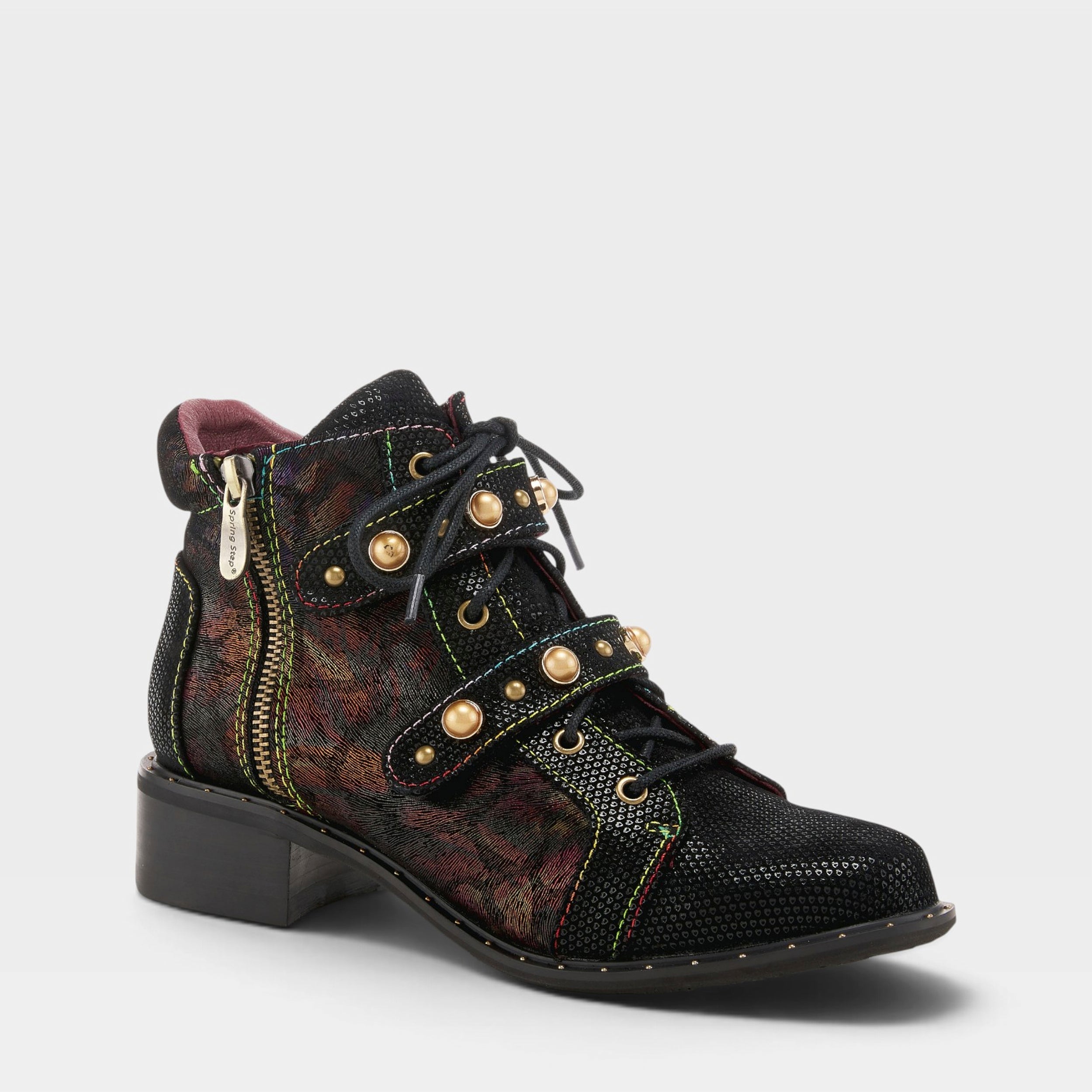 L'Artiste CHRISSY BOOTIES in BLACK MULTI, front view