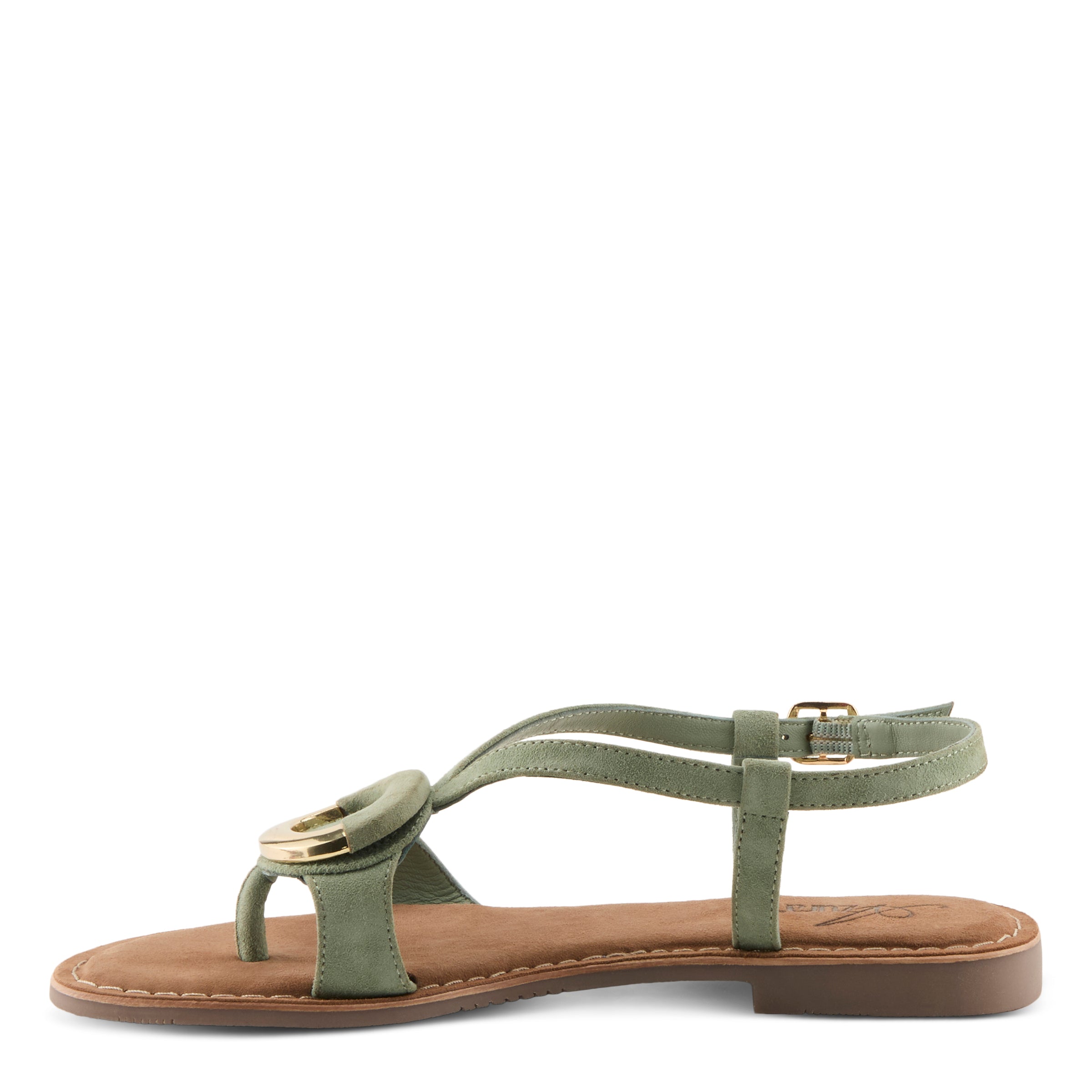 Azura Classylady women's sandal in mint green suede with suede upper and buckle detail