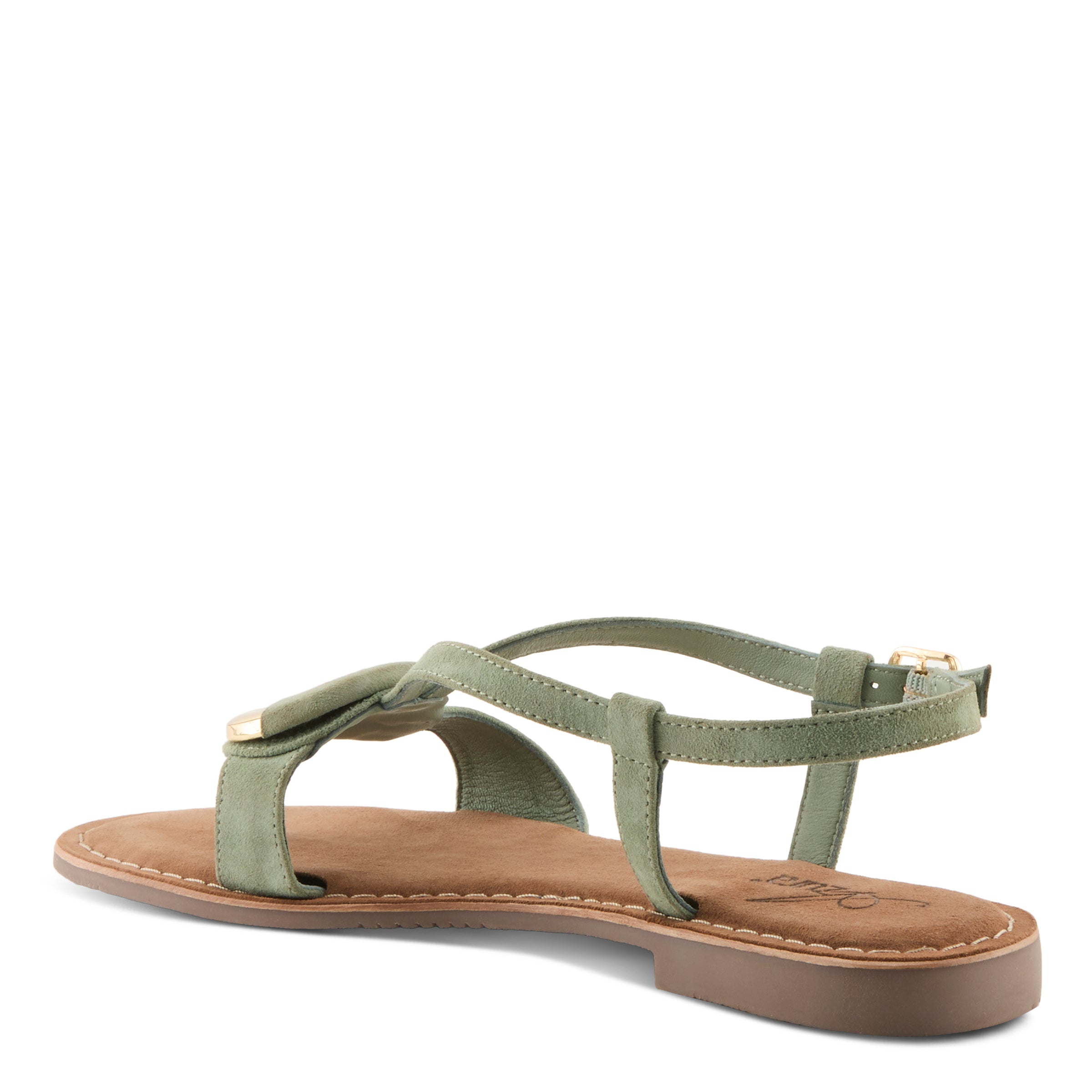Azura Classylady women's sandal in mint green suede with suede upper and buckle detail
