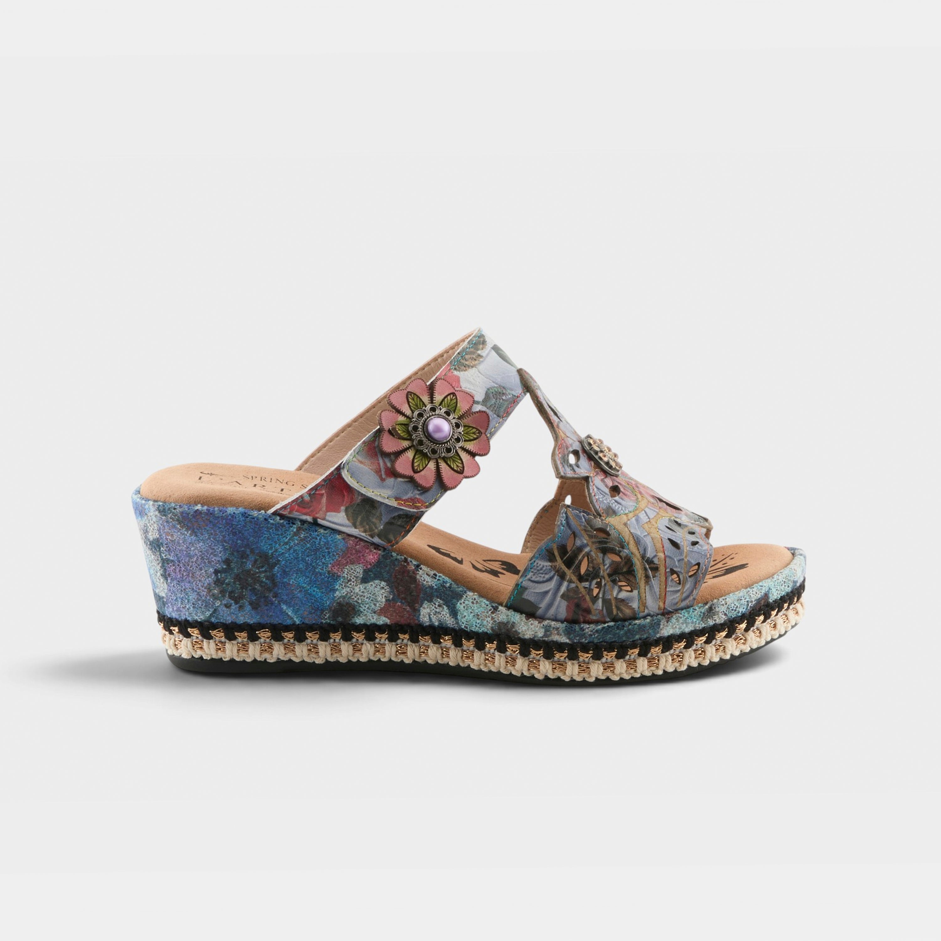 L'Artiste Coverup sandals in Navy Multi, hero view