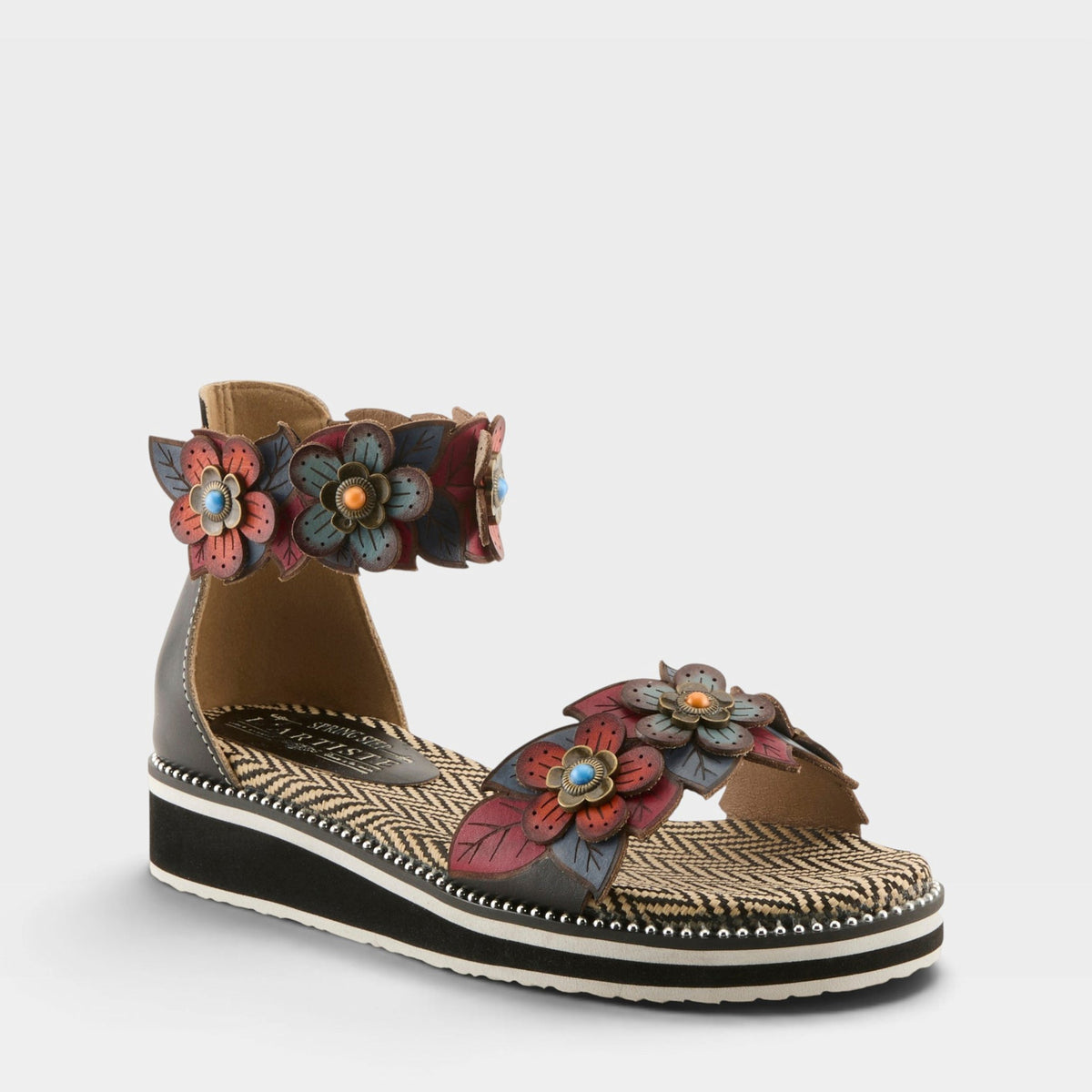 L'Artiste CRUZER SANDALS in BLACK MULTI, front view