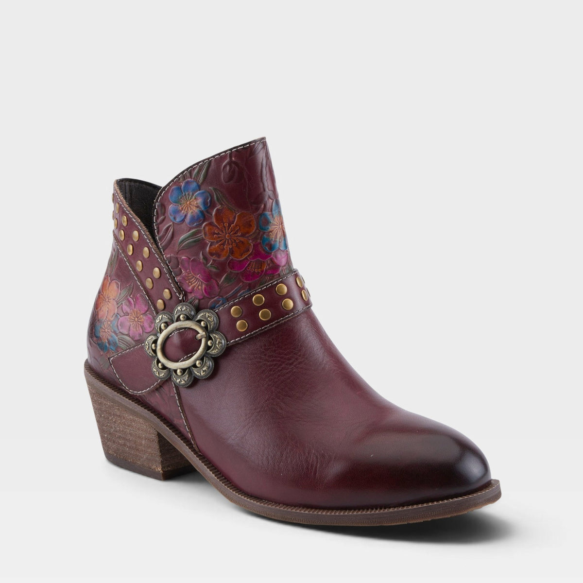 L'Artiste DAINTYLADY BOOTS in BORDEAUX MULTI, front view