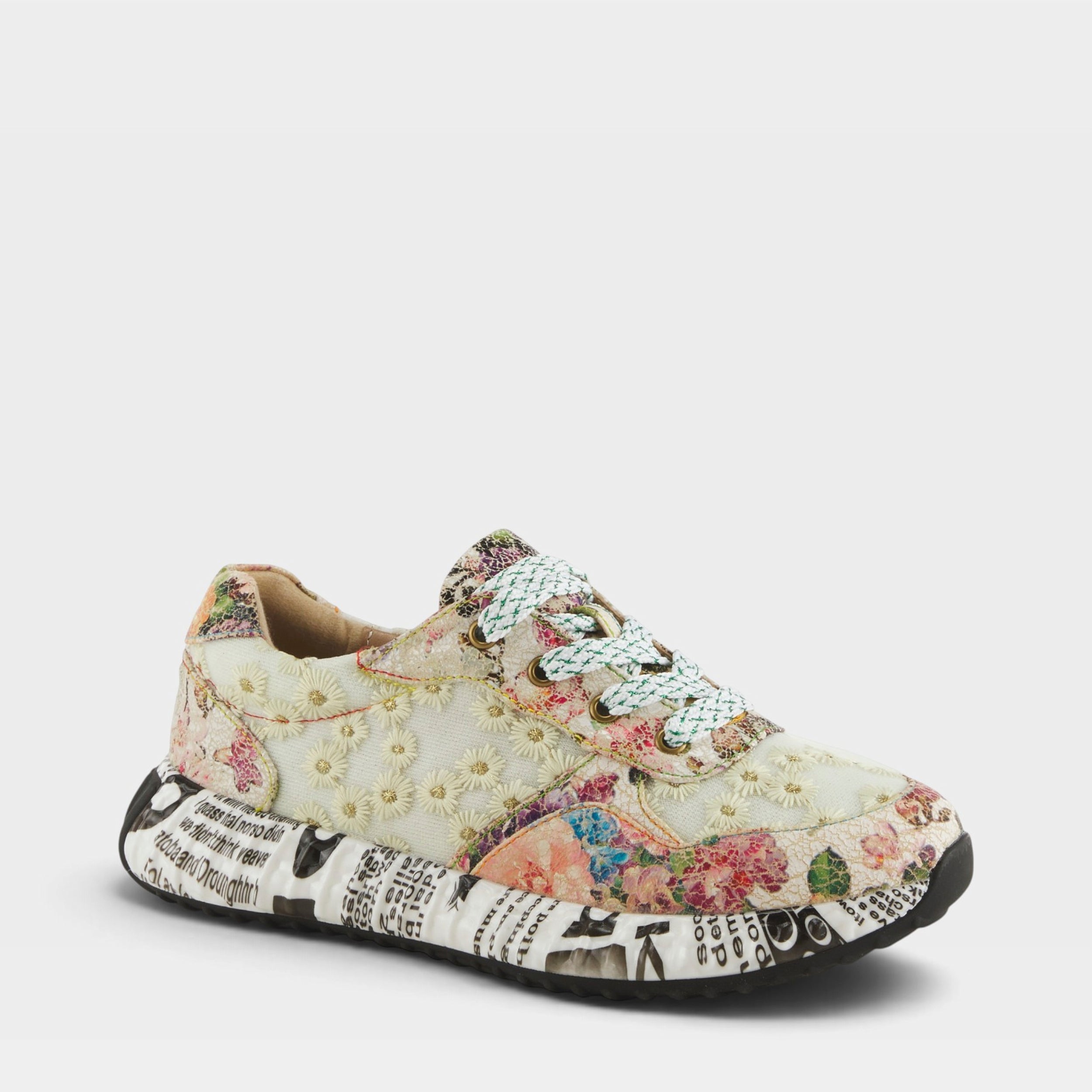 L'Artiste DAISYMAE SNEAKER in BEIGE MULTI, front view