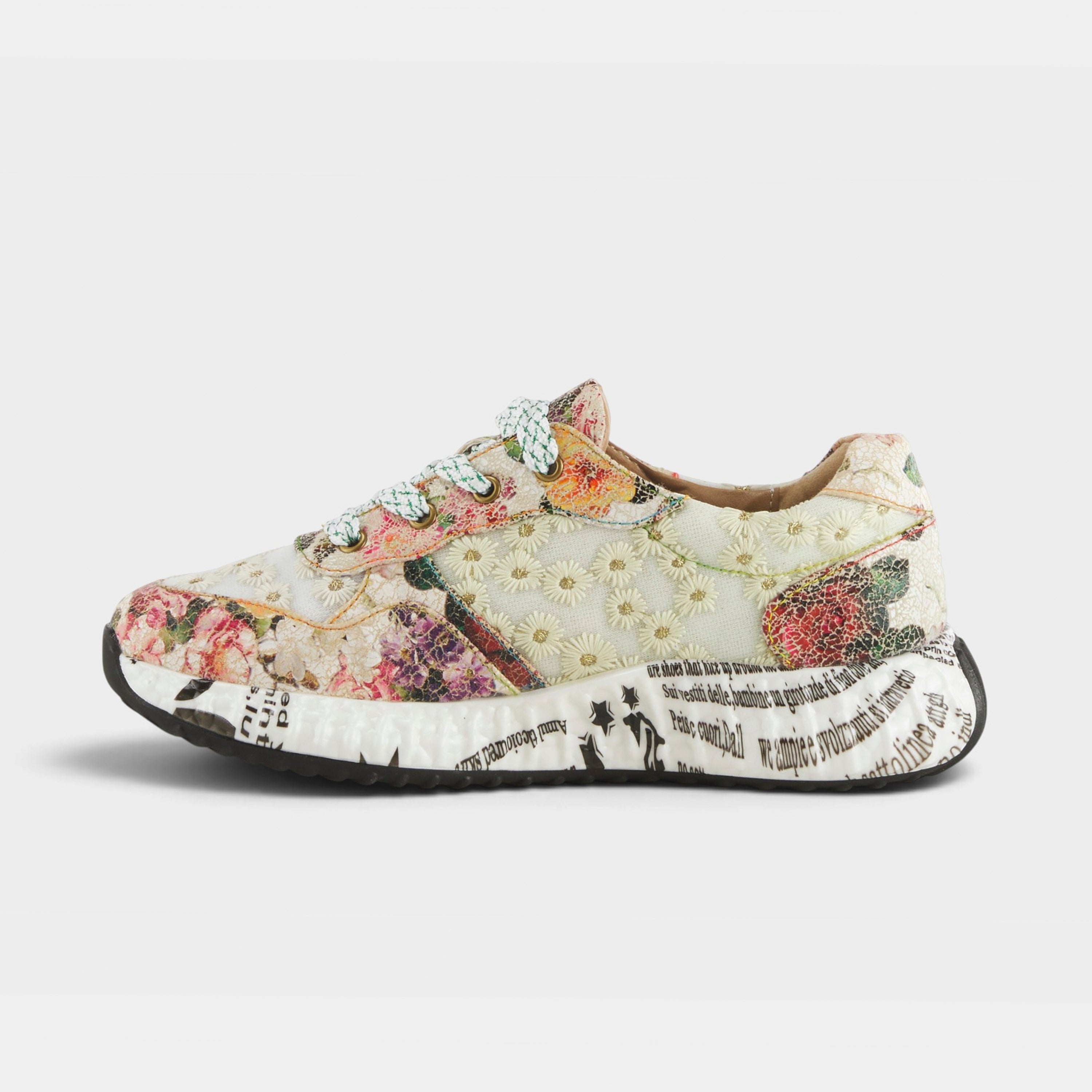 L'Artiste Daisymae sneaker in Beige Multi, side view