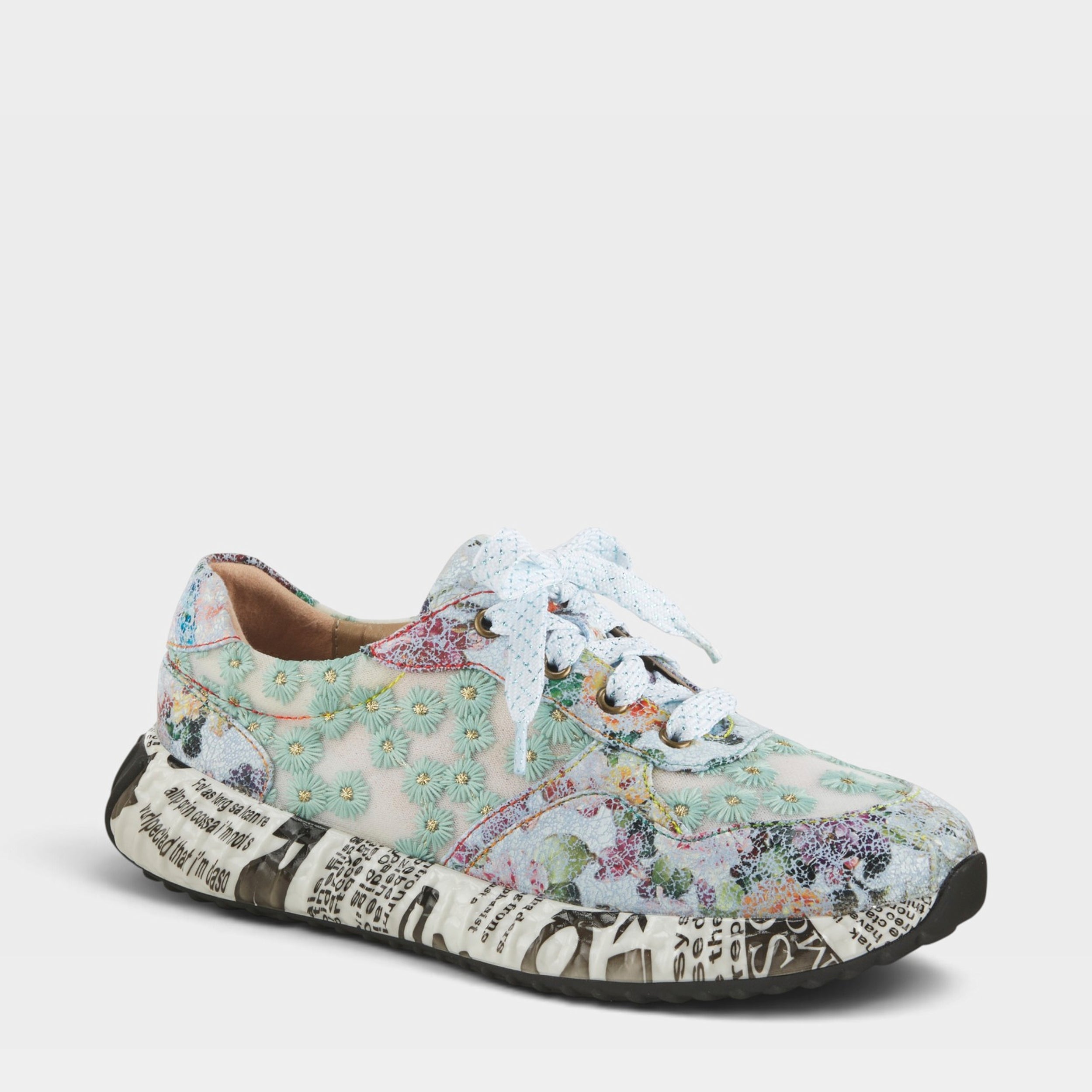 L'Artiste DAISYMAE SNEAKER in BLUE MULTI, front view