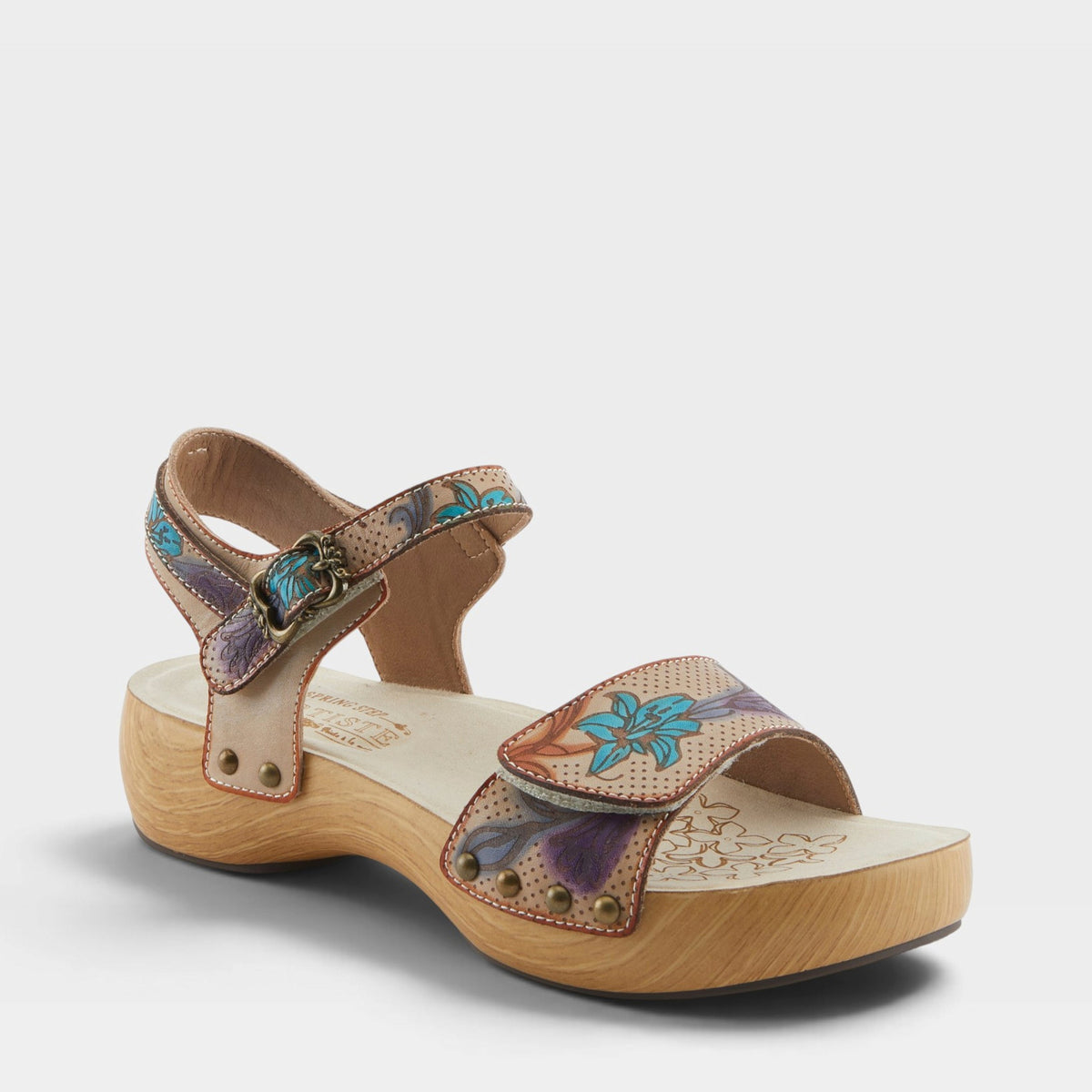 L'Artiste DAKOA SANDALS in BEIGE MULTI, front view