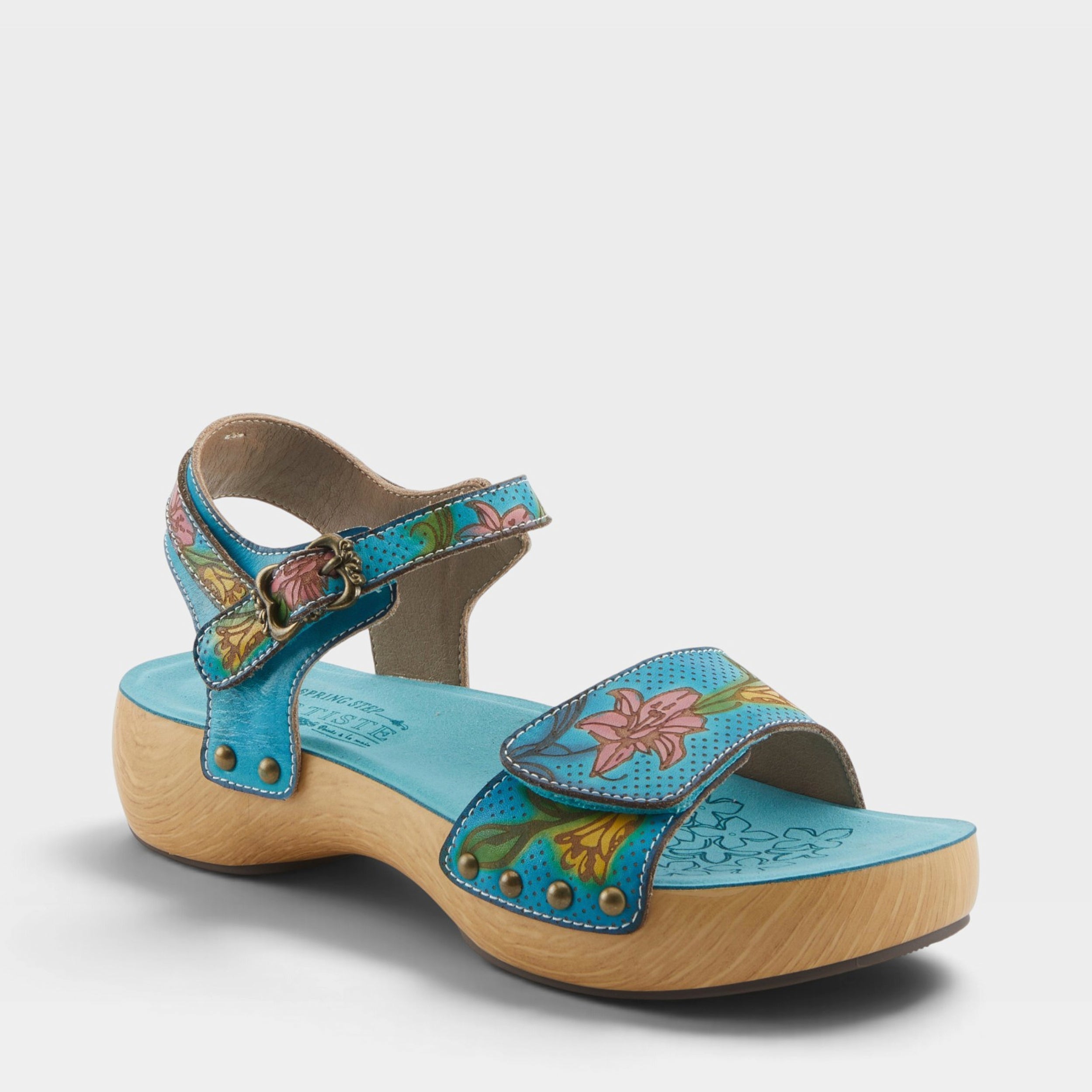L'Artiste DAKOA SANDALS in TURQUOISE MULTI, front view