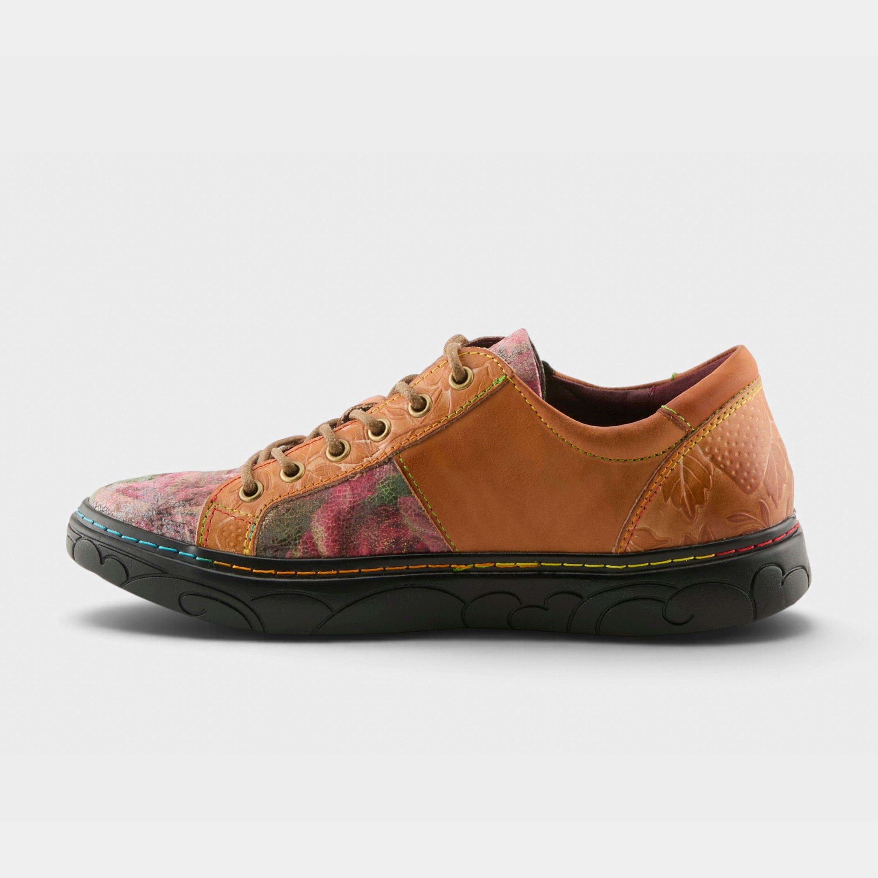L'Artiste Danli-Bloom sneaker shoes in Camel Multi, side view