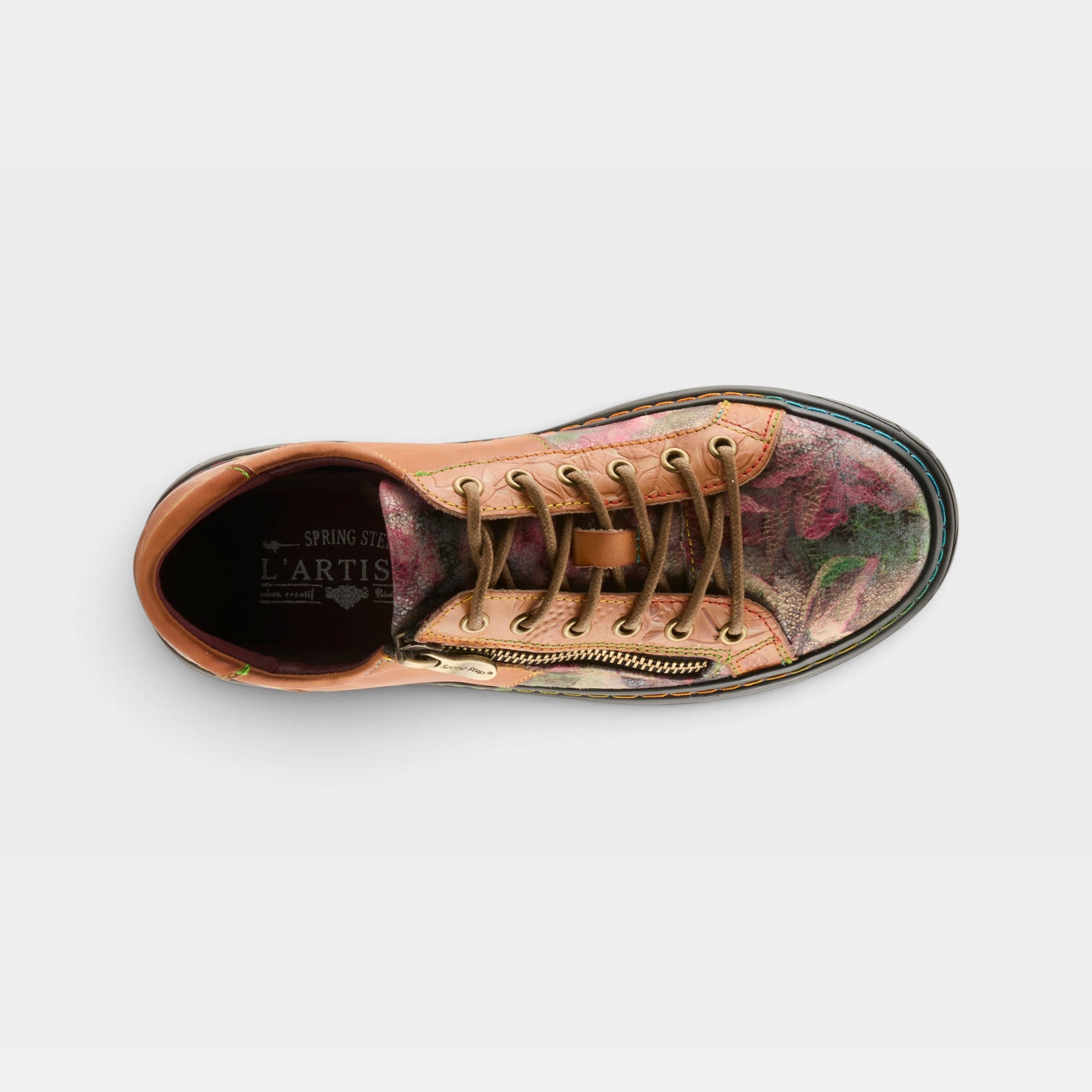 L'Artiste Danli-Bloom sneaker shoes in Camel Multi, top view