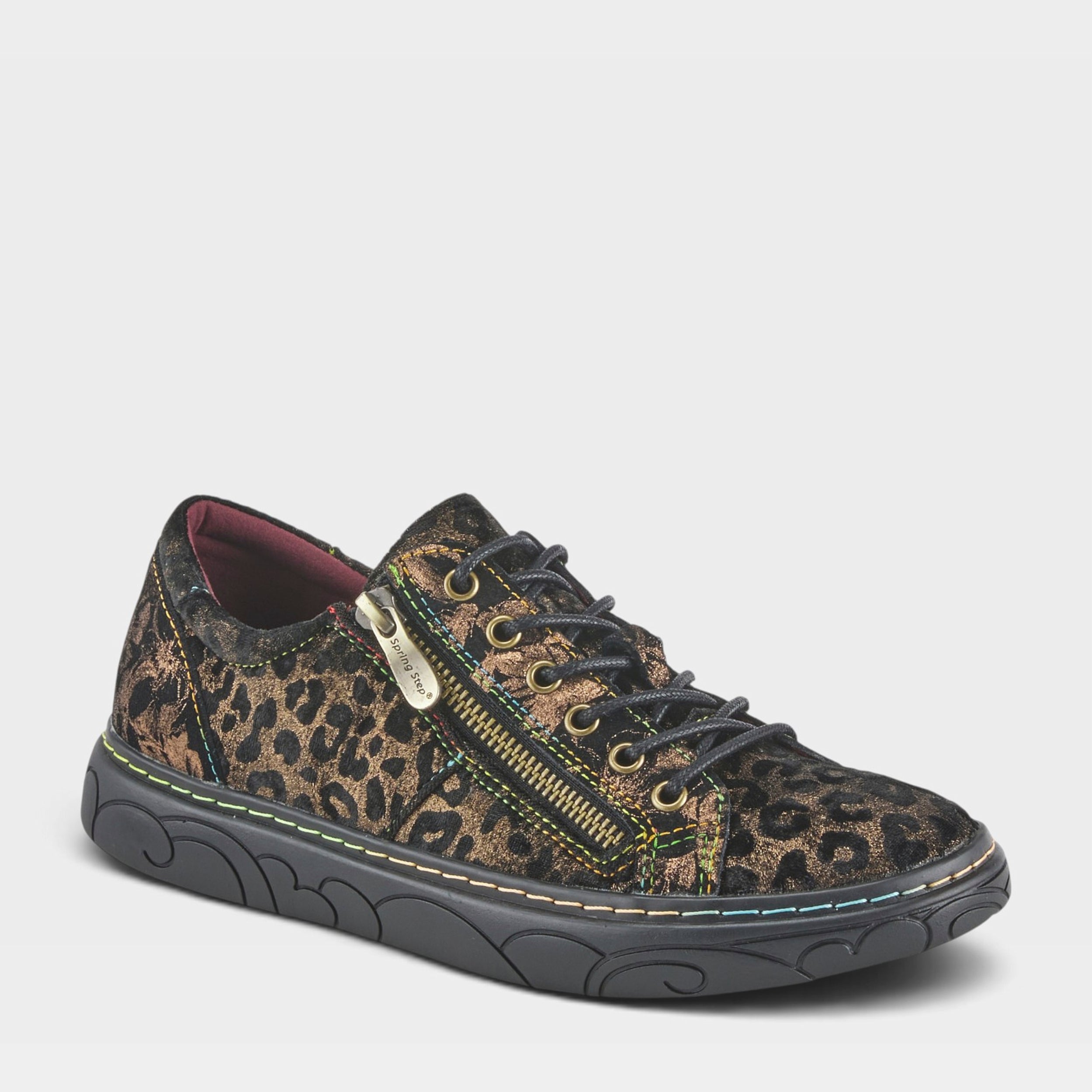 L'Artiste DANLI-CHEETA SNEAKERS in BRONZE MULTI, front view