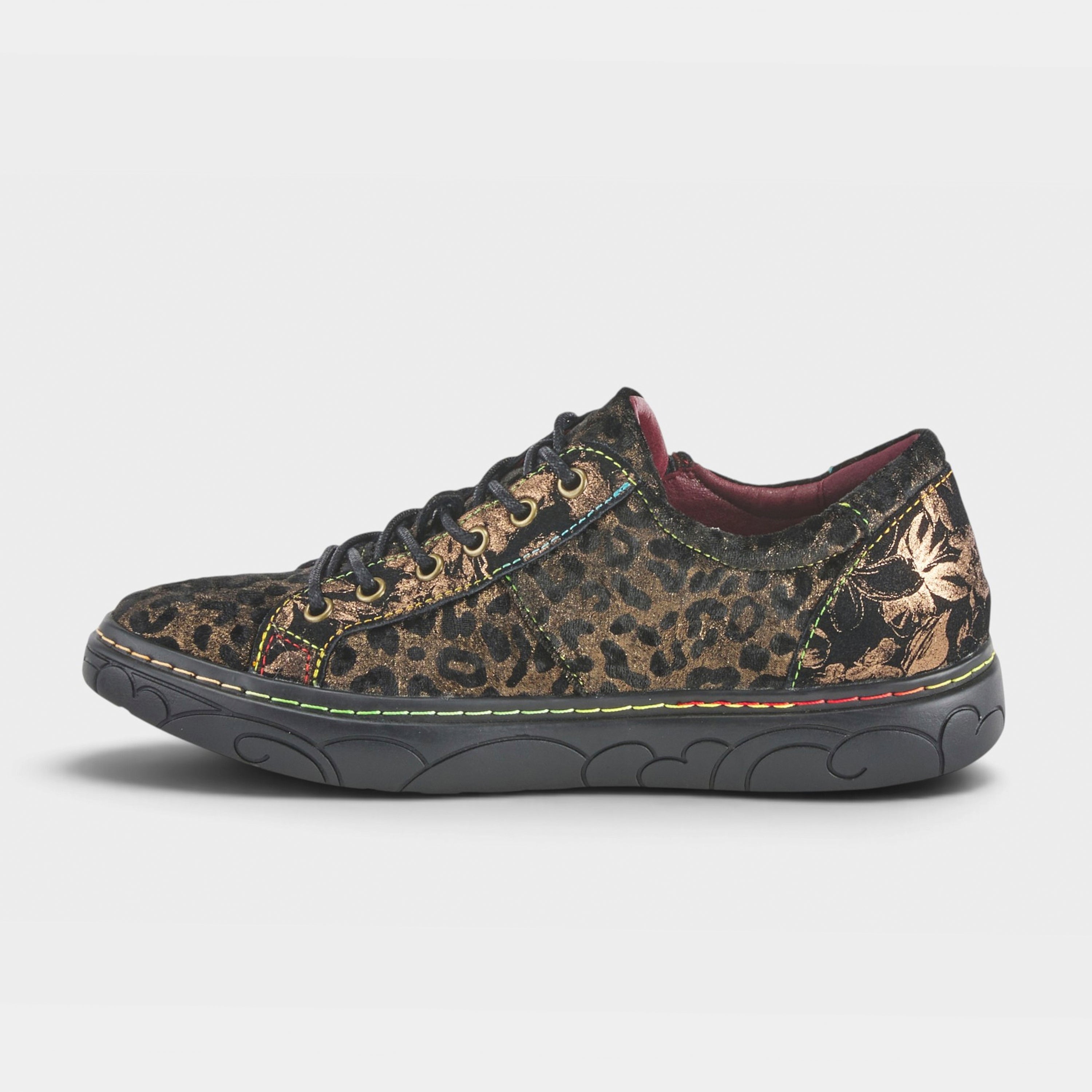 L'Artiste Danli-Cheeta sneakers in Bronze Multi, side view