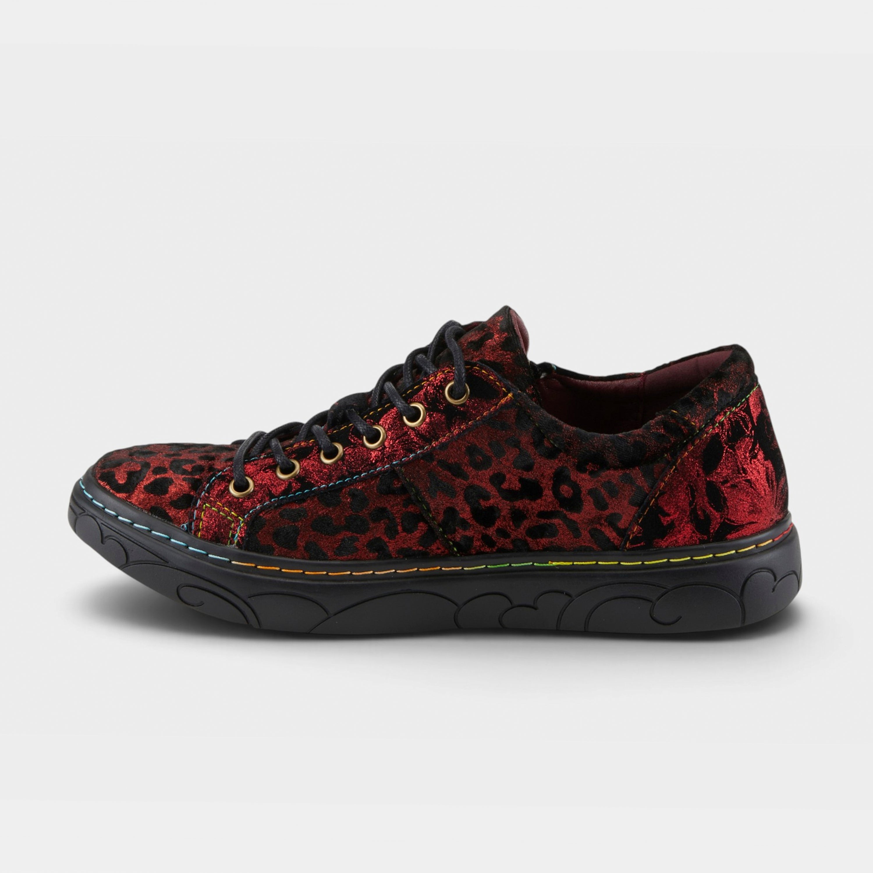 L'Artiste Danli-Cheeta sneakers in Red Multi, side view