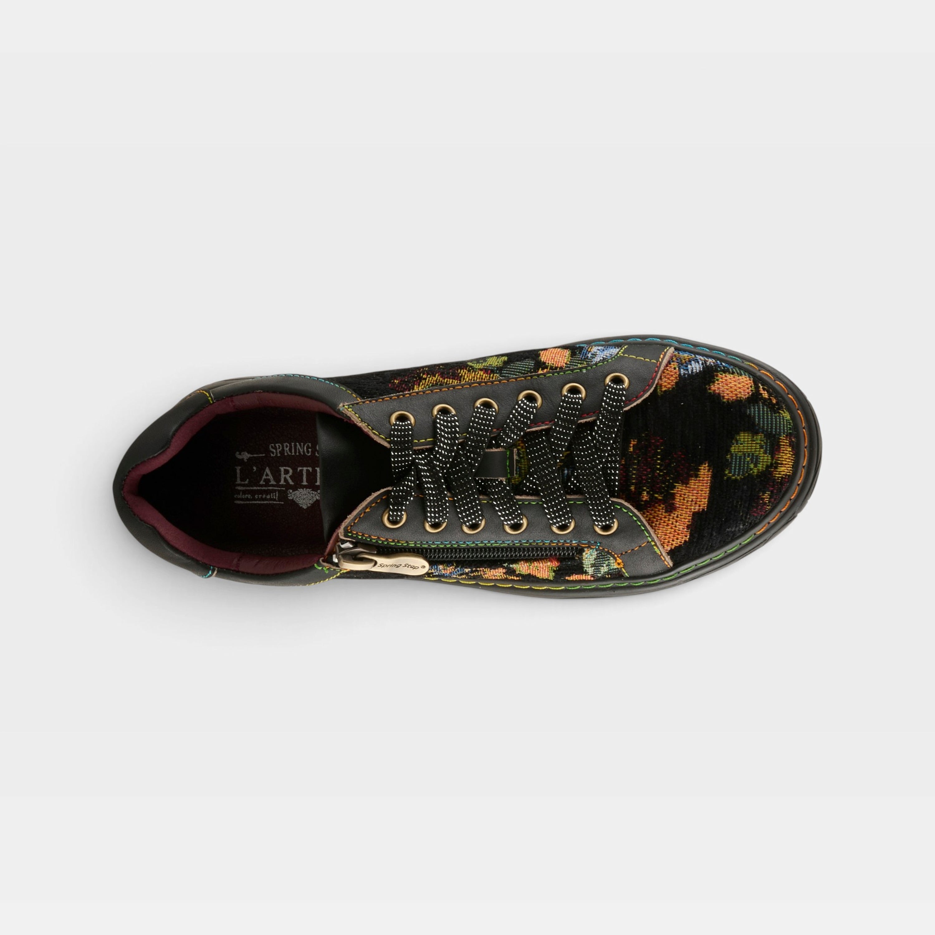 L'Artiste Danli-Fab sneakers in Black Multi, top view