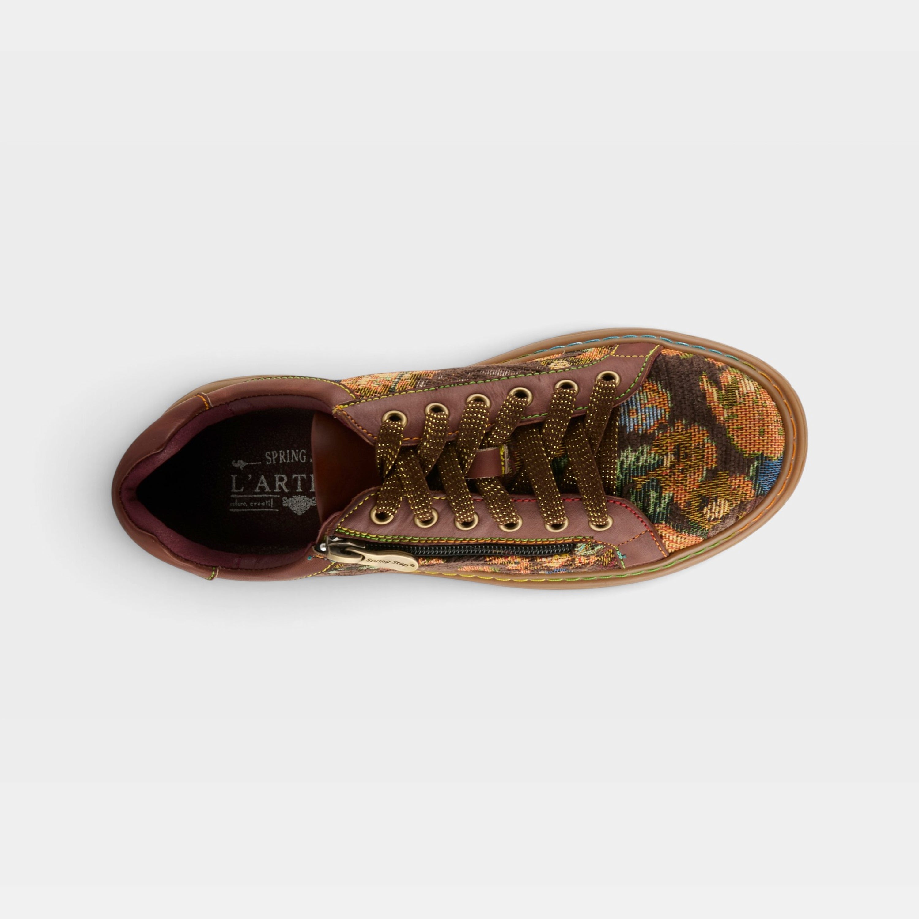 L'Artiste Danli-Fab sneakers in Brown Multi, top view