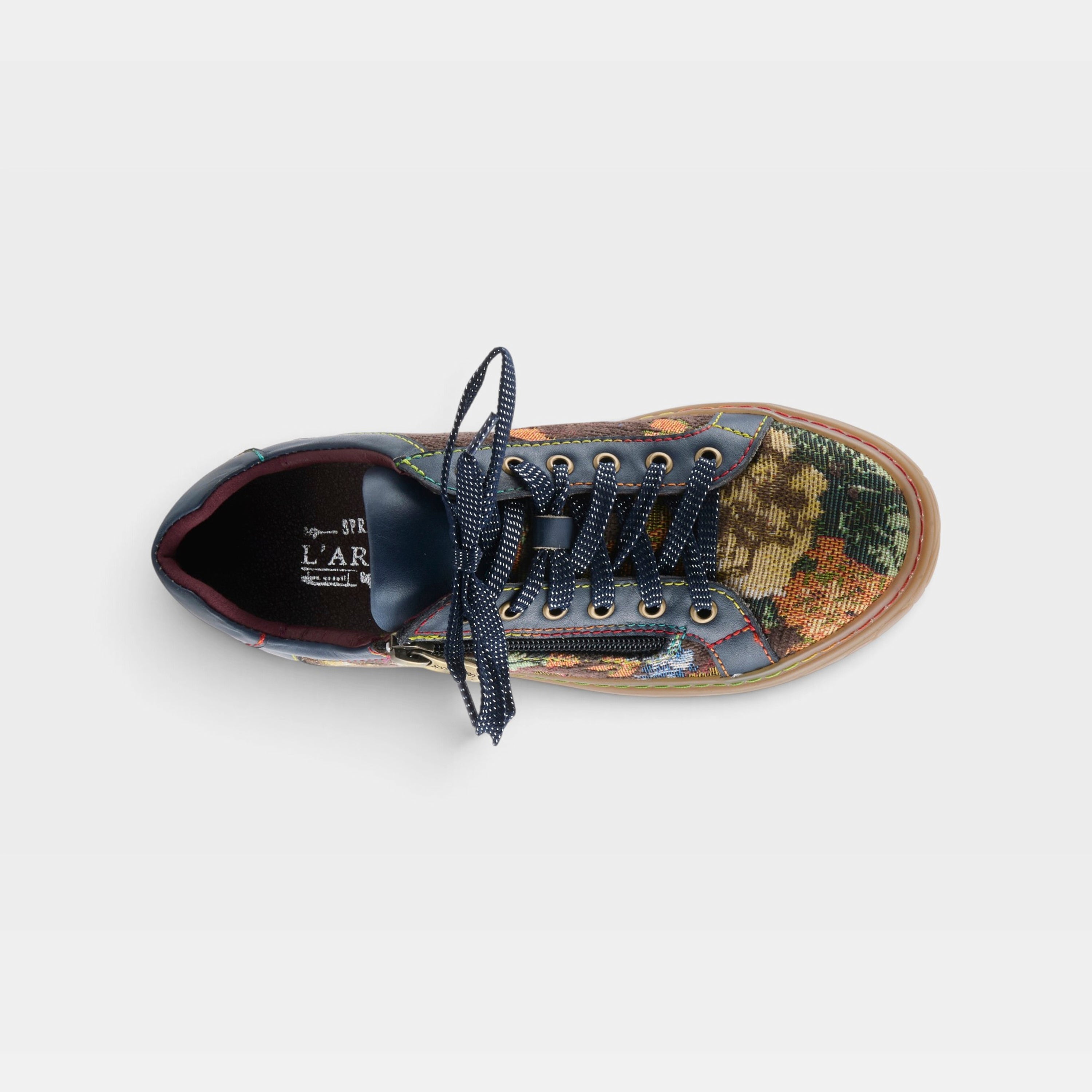 L'Artiste Danli-Fab sneakers in Navy Multi, top view