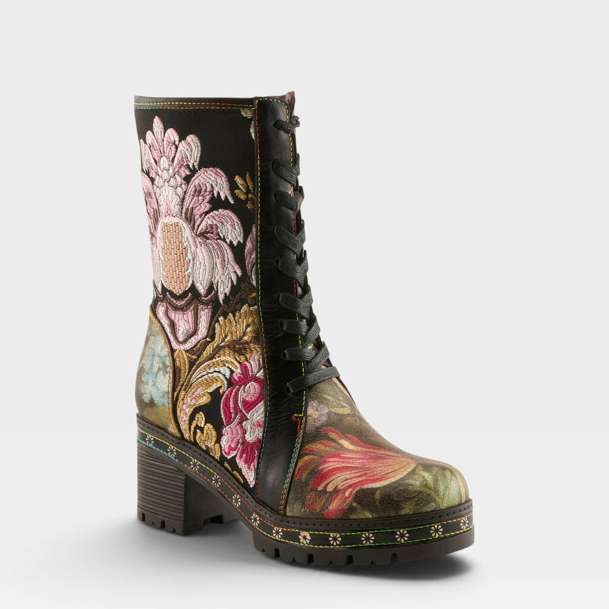 L'Artiste DANNIE BOOTIE in BLACK MULTI, front view