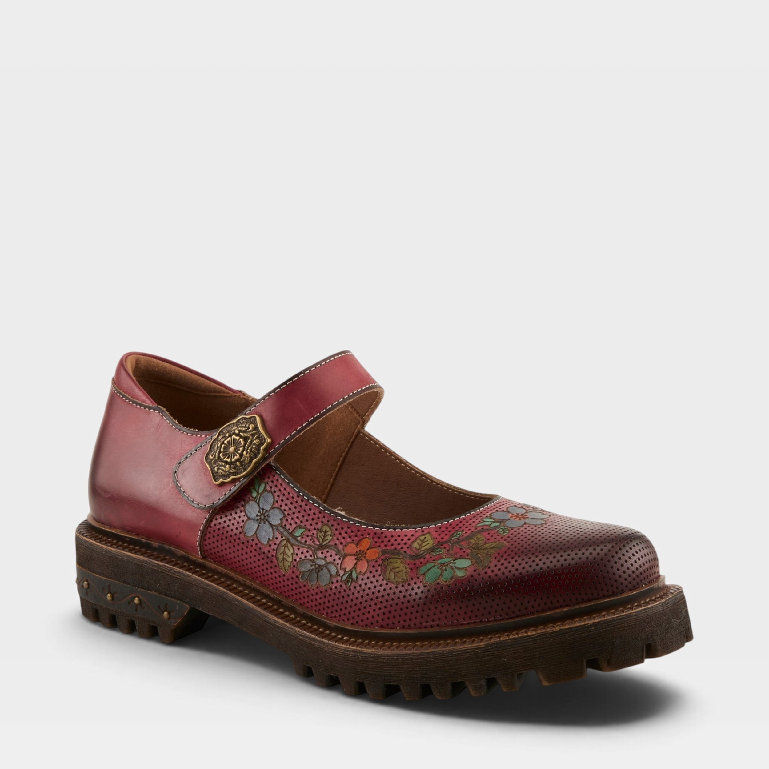 L'Artiste DANUELLA SHOES in DARK RED MULTI, front view