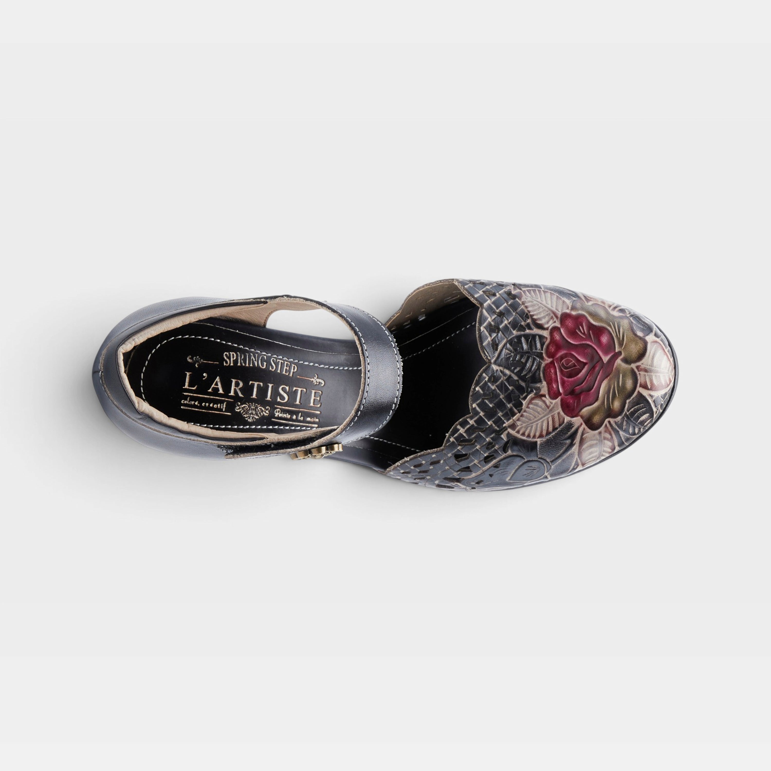 L'Artiste Debbihary Mary Jane shoes in Black Multi, top view