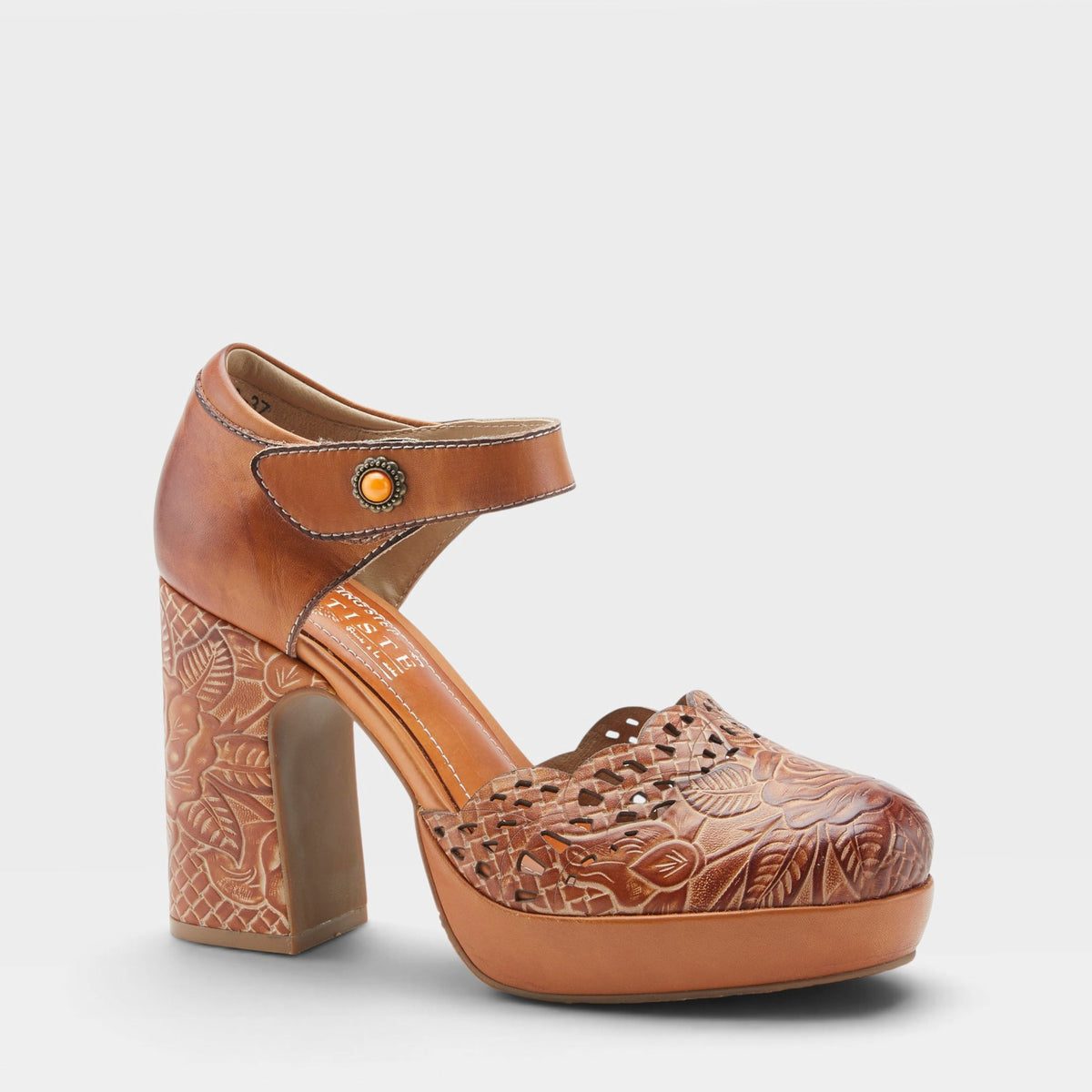 L'Artiste DEBBIHARY MARY JANE SHOES in CAMEL MULTI, front view