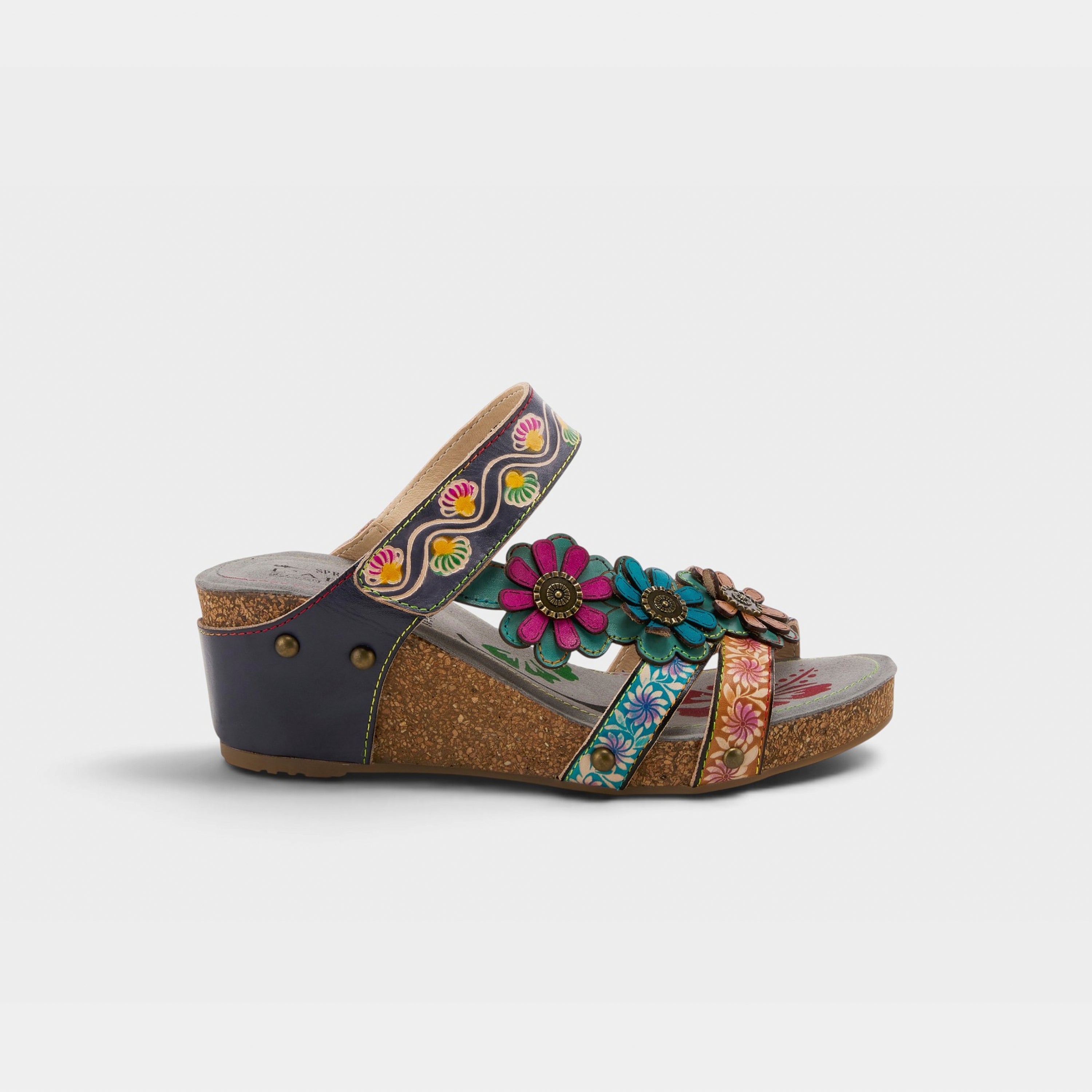 L'Artiste Delight slide sandals in Navy Multi, hero view