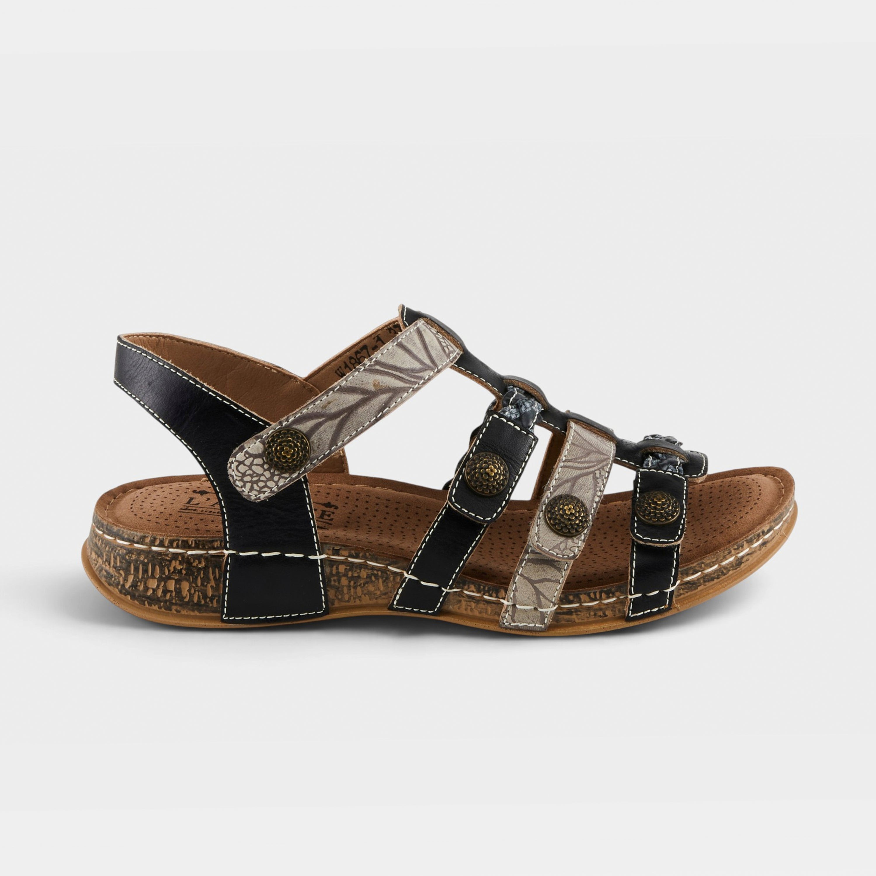 L'Artiste Delila sandals in Black Multi, hero view