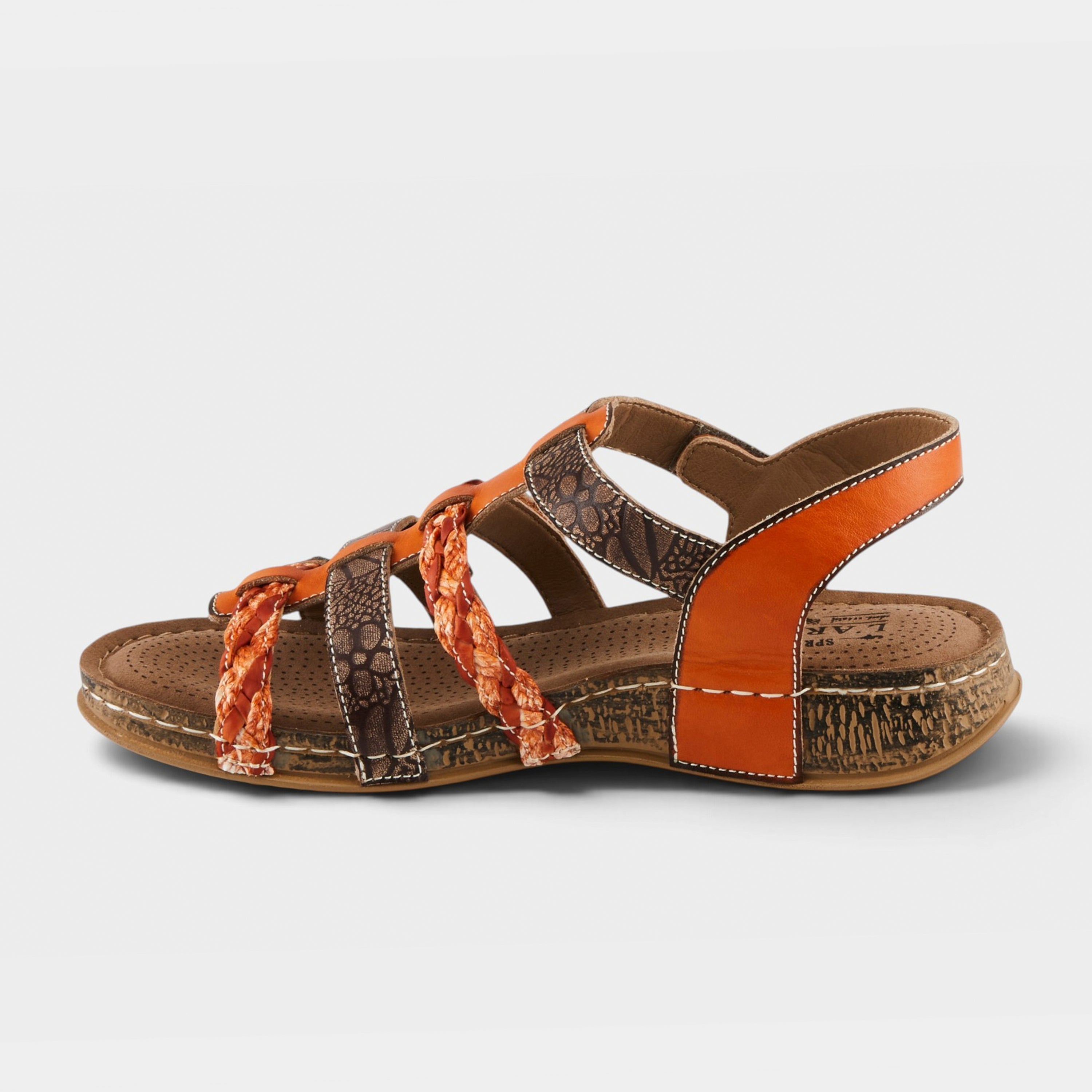 L'Artiste Delila sandals in Orange Multi, side view